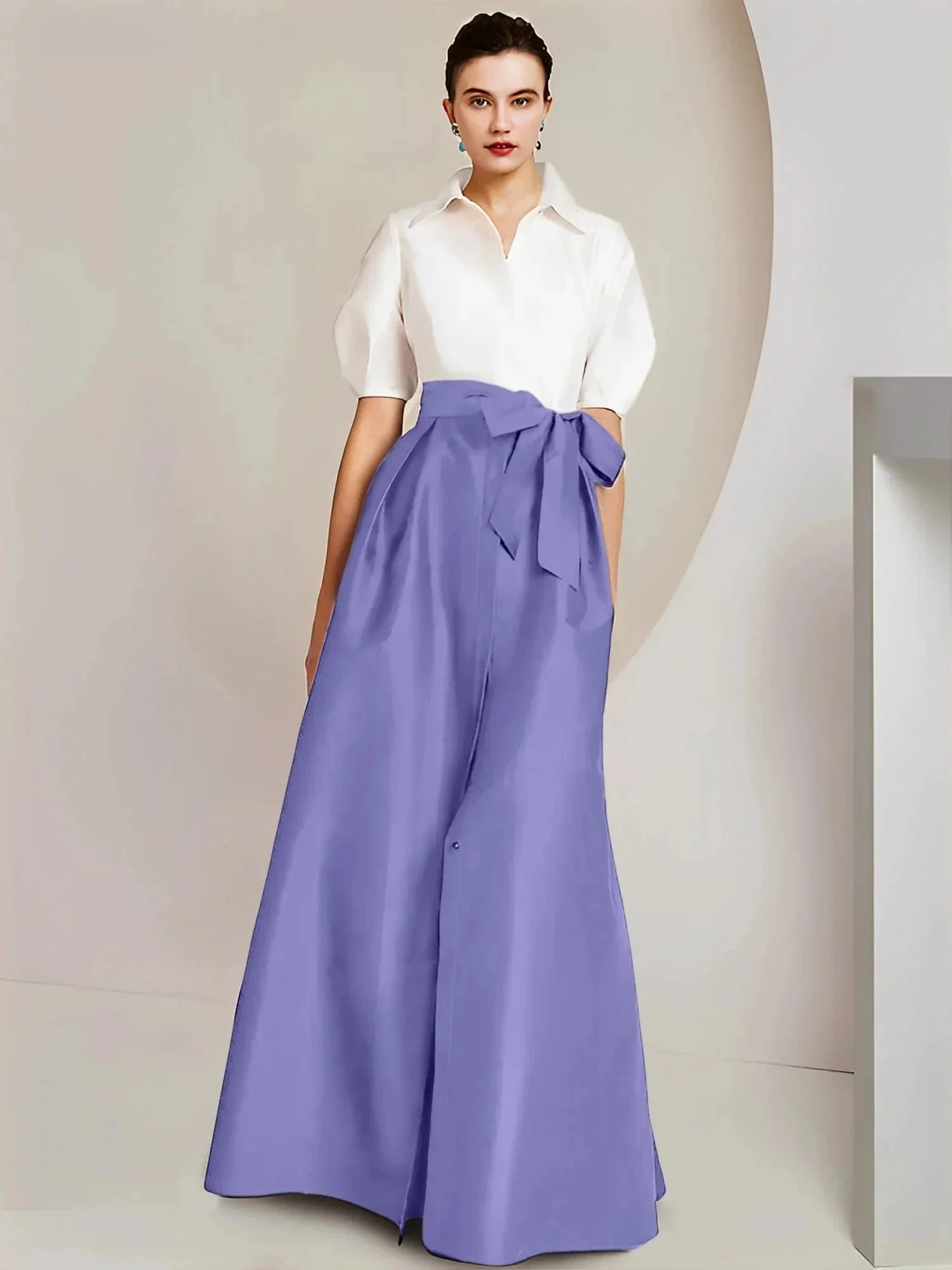A-Line/Princess  Shirt Collar Short Sleeves 2 pieces Mother Of The Bride Dresses - Image 102