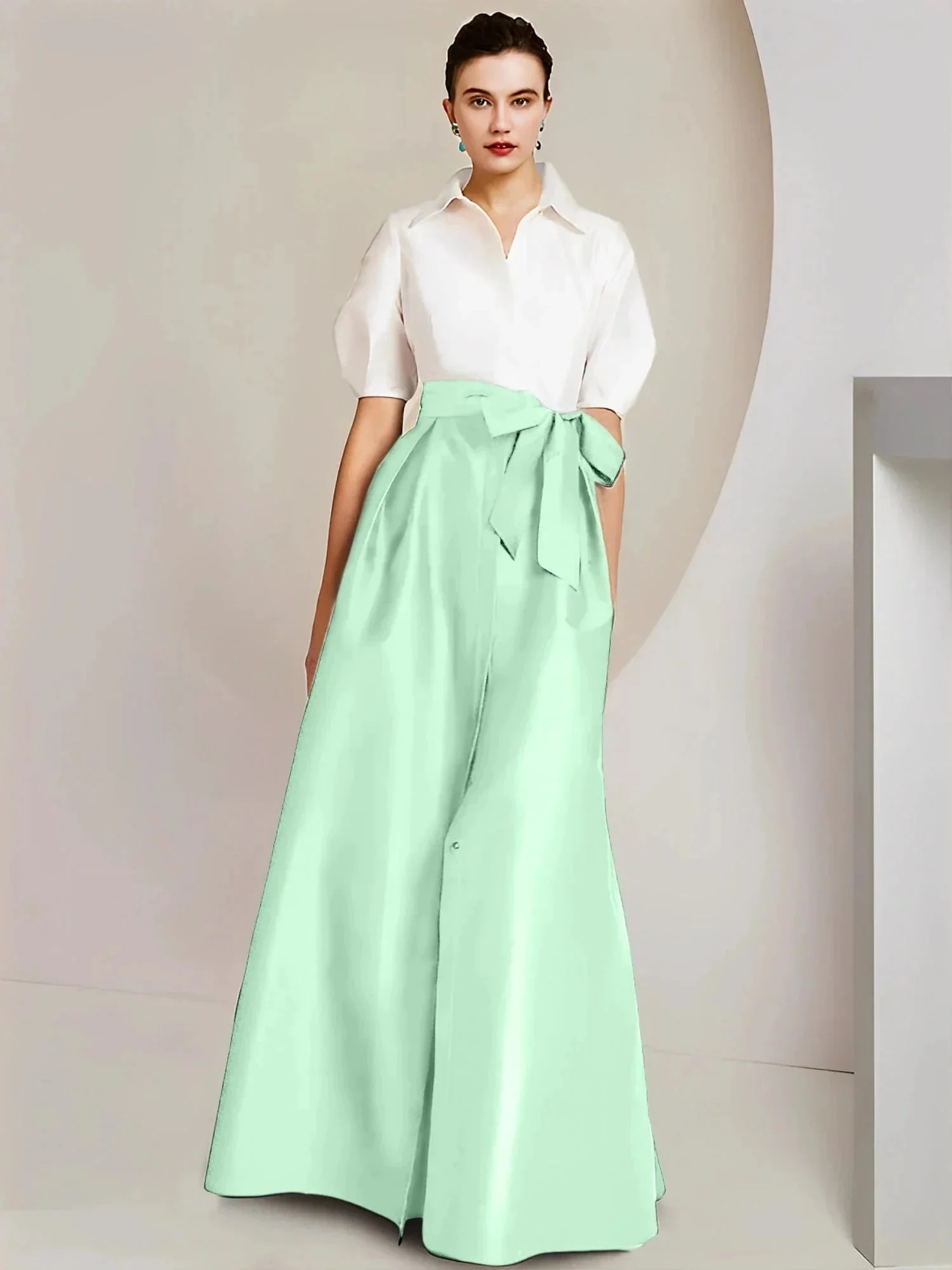 A-Line/Princess  Shirt Collar Short Sleeves 2 pieces Mother Of The Bride Dresses - Image 108