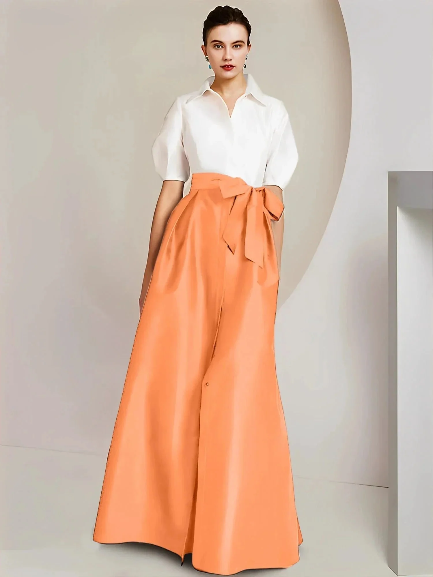 A-Line/Princess  Shirt Collar Short Sleeves 2 pieces Mother Of The Bride Dresses - Image 114