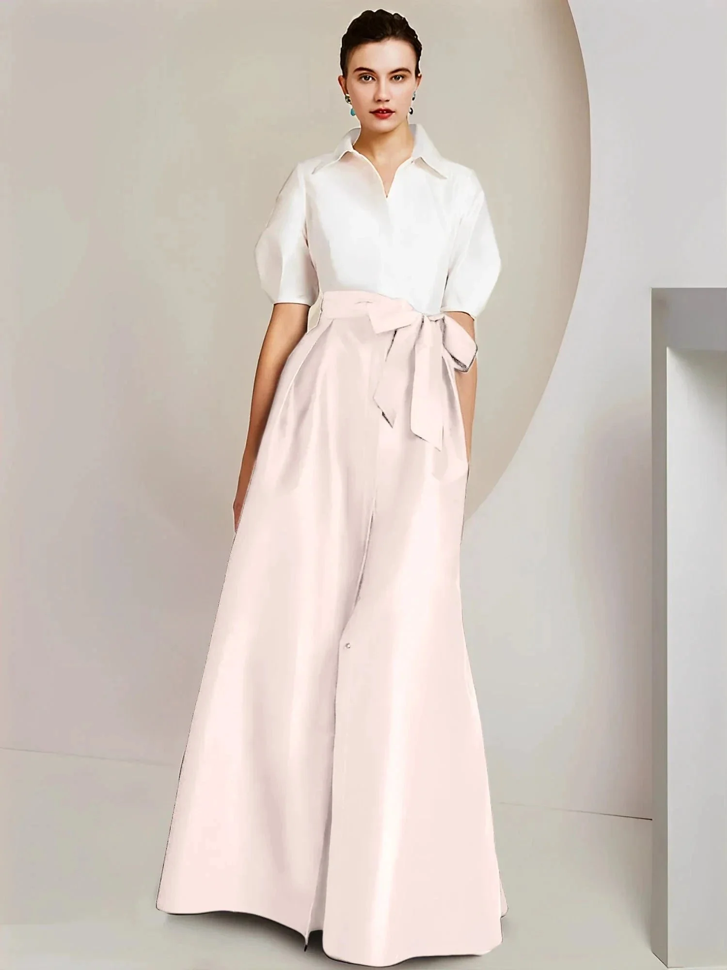A-Line/Princess  Shirt Collar Short Sleeves 2 pieces Mother Of The Bride Dresses - Image 118