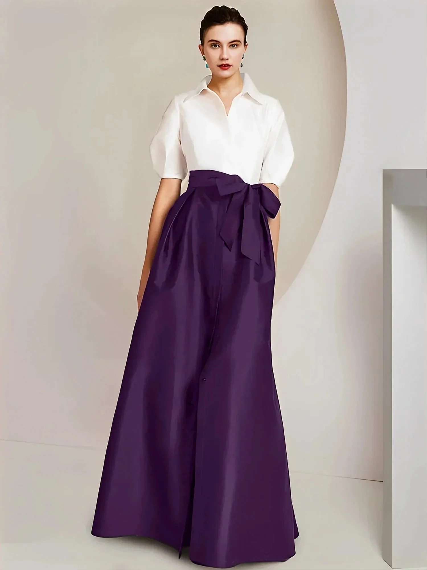 A-Line/Princess  Shirt Collar Short Sleeves 2 pieces Mother Of The Bride Dresses - Image 120