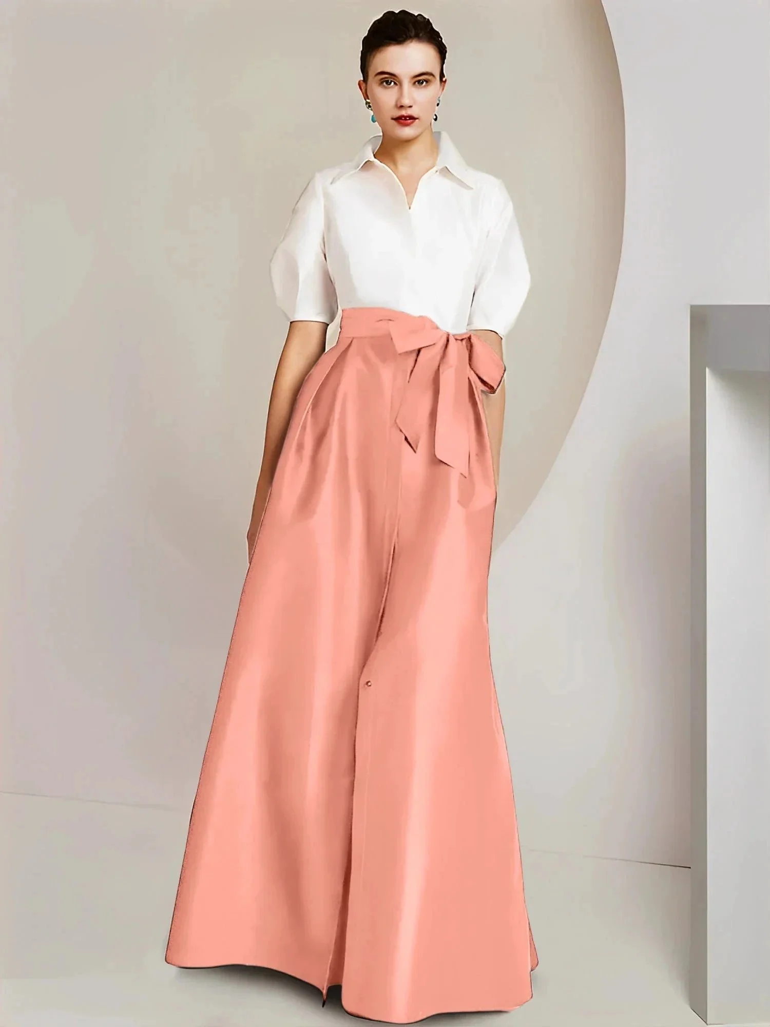 A-Line/Princess  Shirt Collar Short Sleeves 2 pieces Mother Of The Bride Dresses - Image 126
