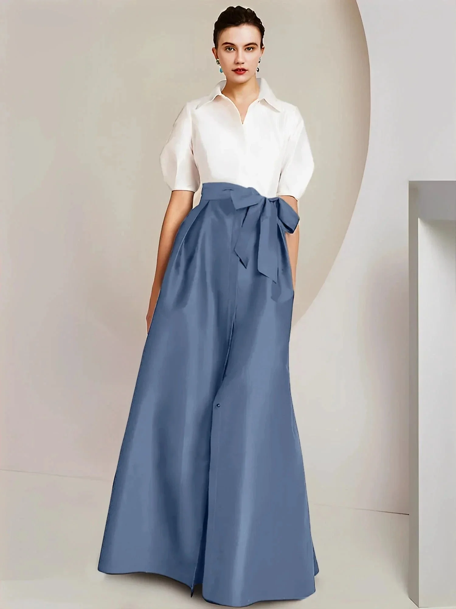 A-Line/Princess  Shirt Collar Short Sleeves 2 pieces Mother Of The Bride Dresses - Image 131