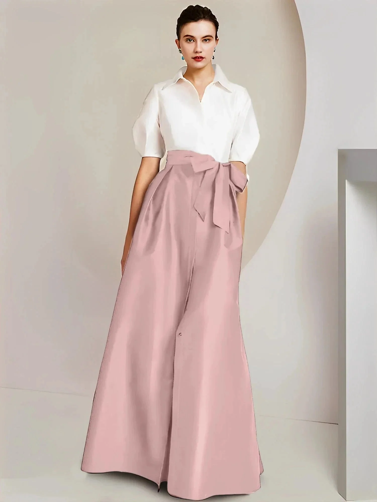 A-Line/Princess  Shirt Collar Short Sleeves 2 pieces Mother Of The Bride Dresses - Image 18