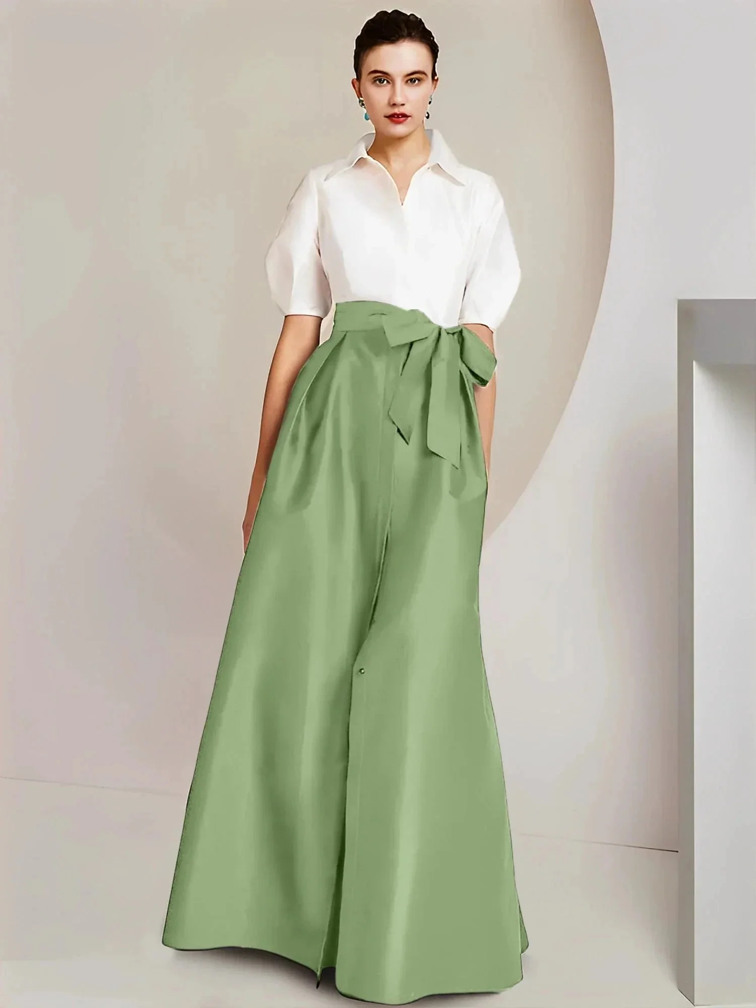 A-Line/Princess  Shirt Collar Short Sleeves 2 pieces Mother Of The Bride Dresses - Image 19