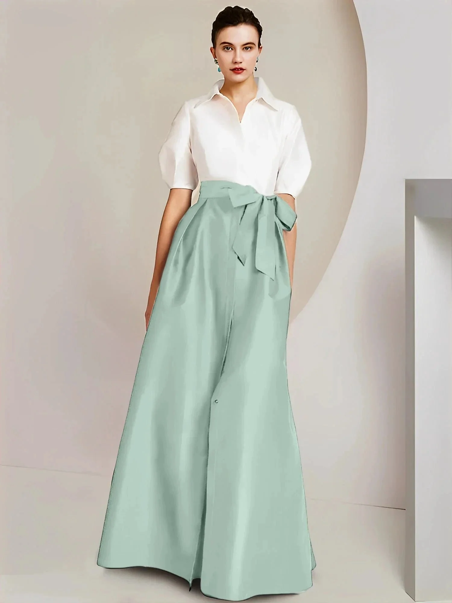 A-Line/Princess  Shirt Collar Short Sleeves 2 pieces Mother Of The Bride Dresses - Image 21