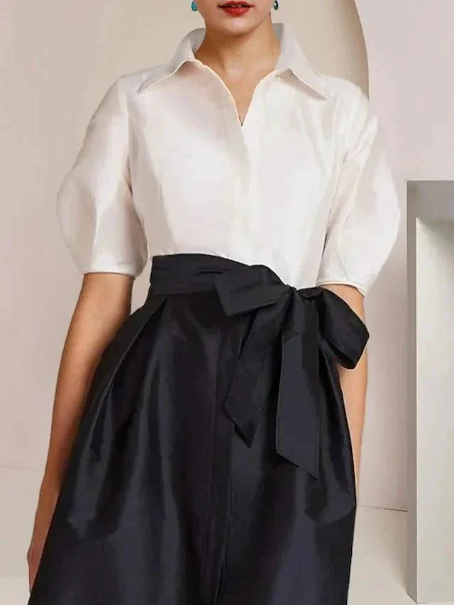 A-Line/Princess  Shirt Collar Short Sleeves 2 pieces Mother Of The Bride Dresses - Image 3