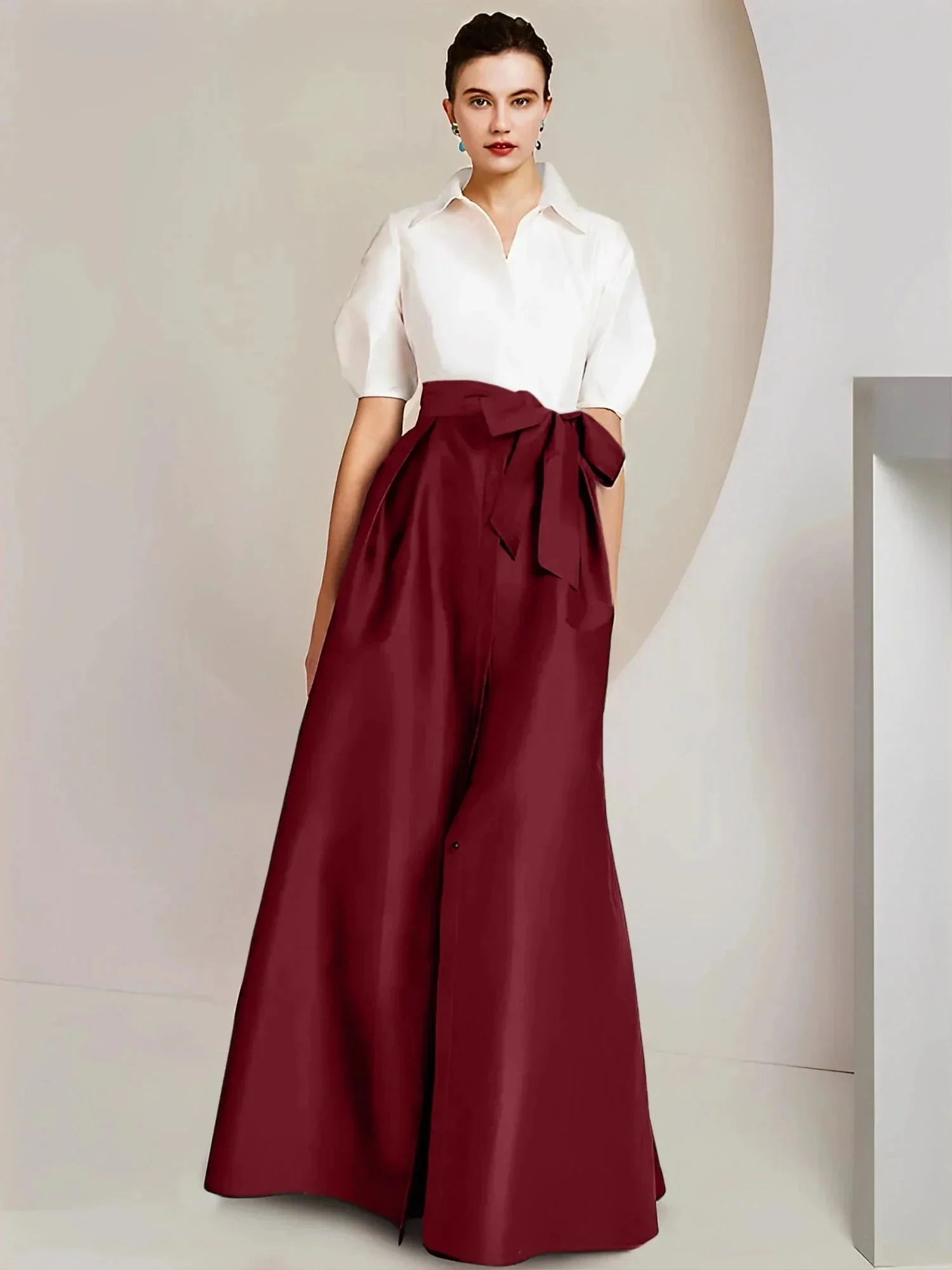 A-Line/Princess  Shirt Collar Short Sleeves 2 pieces Mother Of The Bride Dresses - Image 31