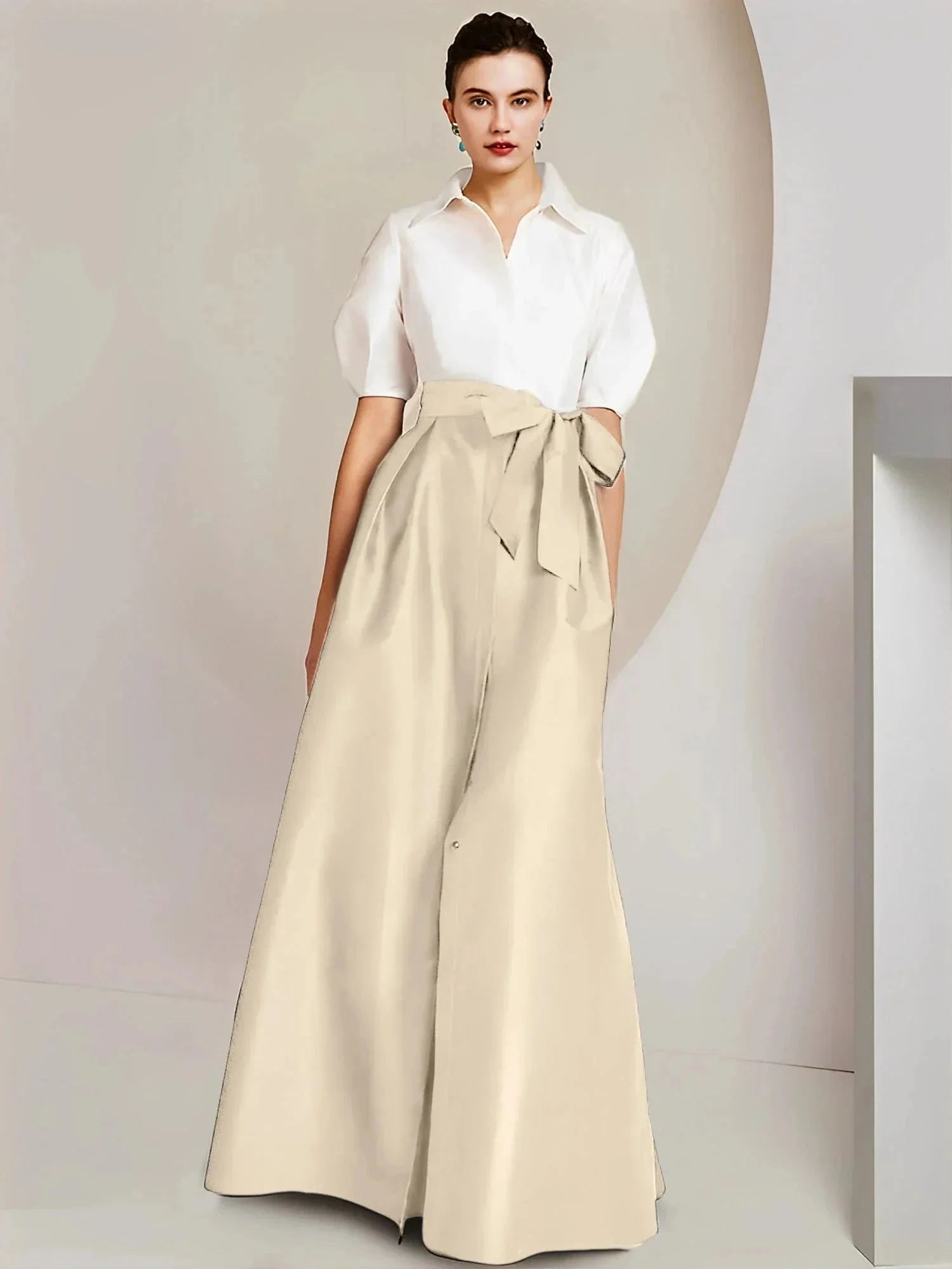 A-Line/Princess  Shirt Collar Short Sleeves 2 pieces Mother Of The Bride Dresses - Image 32