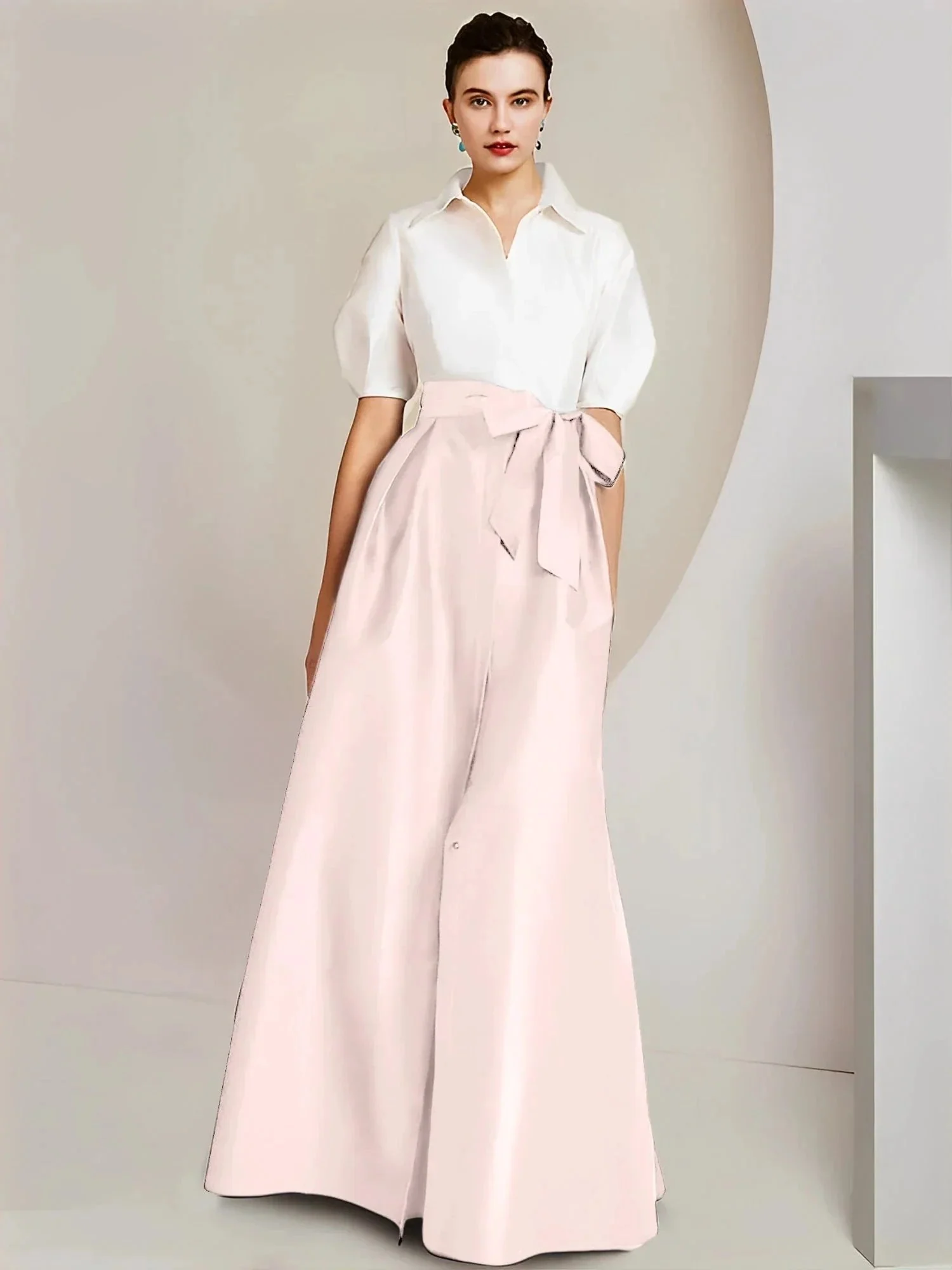 A-Line/Princess  Shirt Collar Short Sleeves 2 pieces Mother Of The Bride Dresses - Image 33