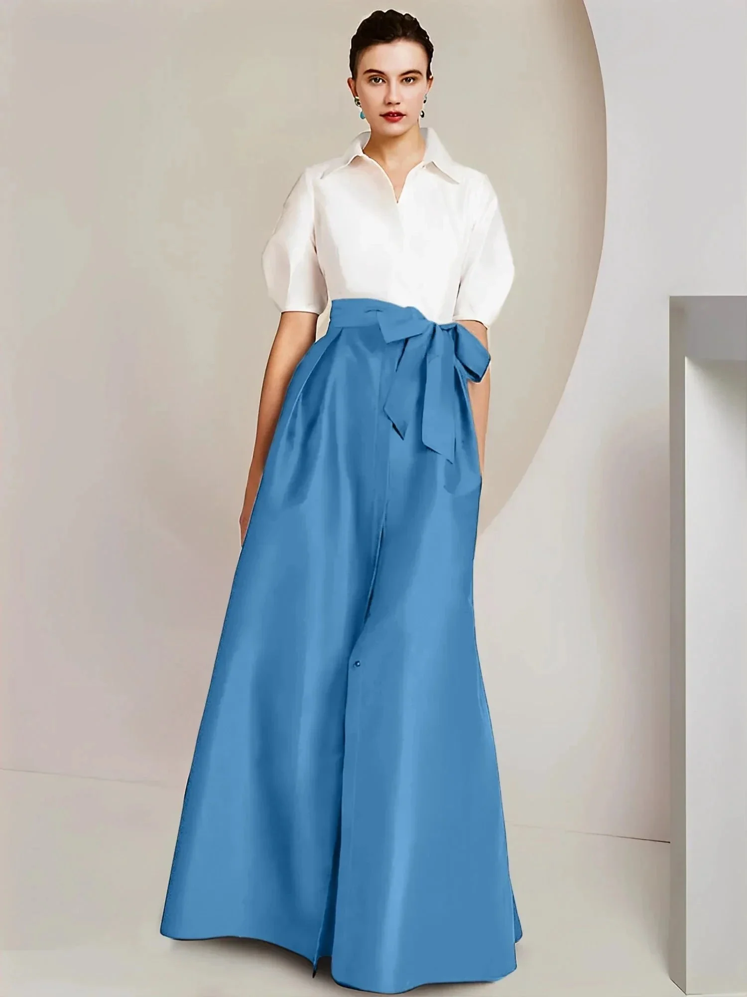 A-Line/Princess  Shirt Collar Short Sleeves 2 pieces Mother Of The Bride Dresses - Image 35