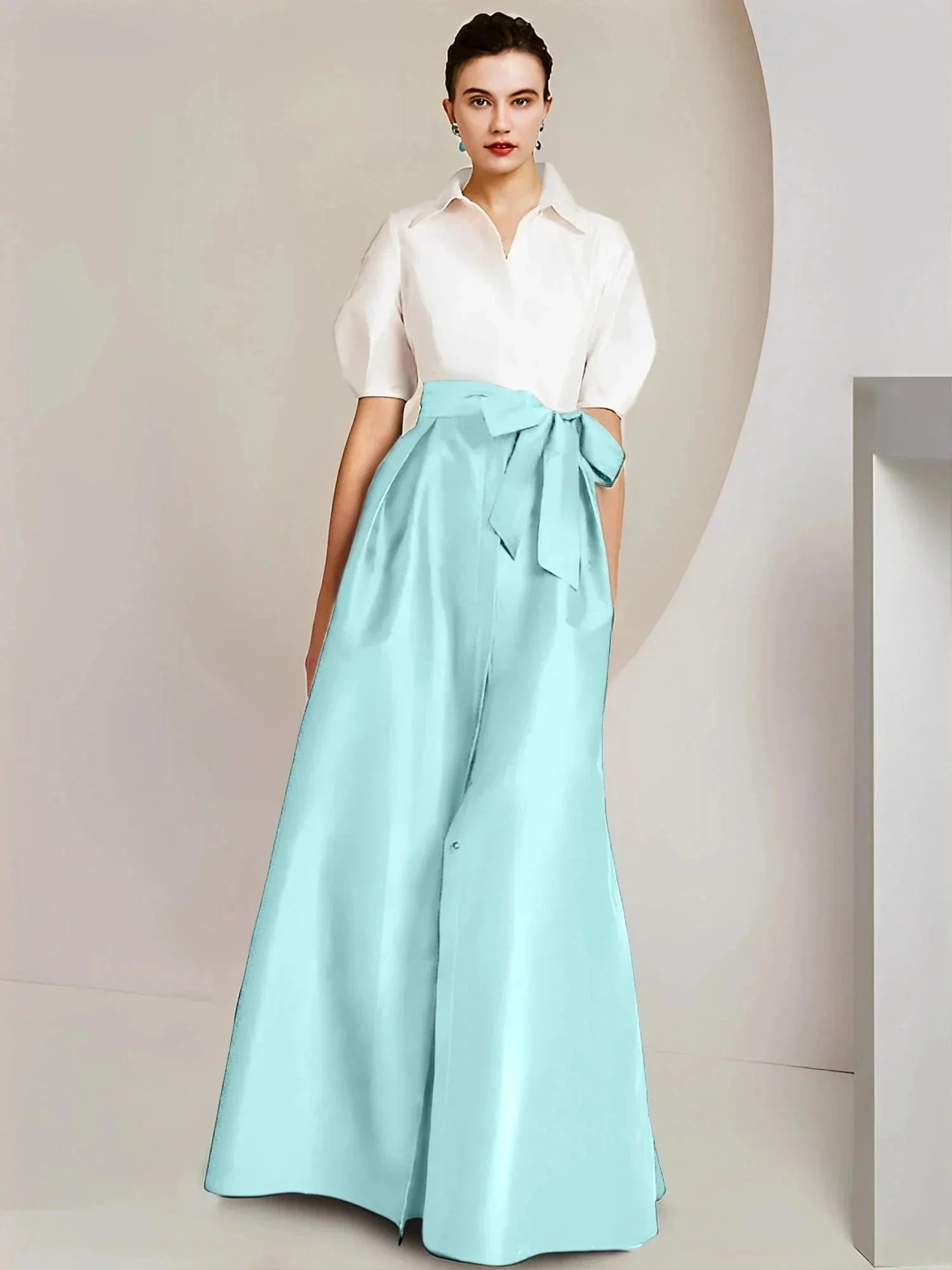 A-Line/Princess  Shirt Collar Short Sleeves 2 pieces Mother Of The Bride Dresses - Image 36