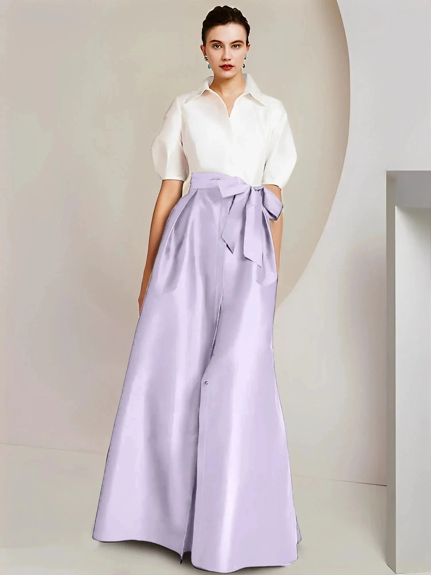 A-Line/Princess  Shirt Collar Short Sleeves 2 pieces Mother Of The Bride Dresses - Image 37