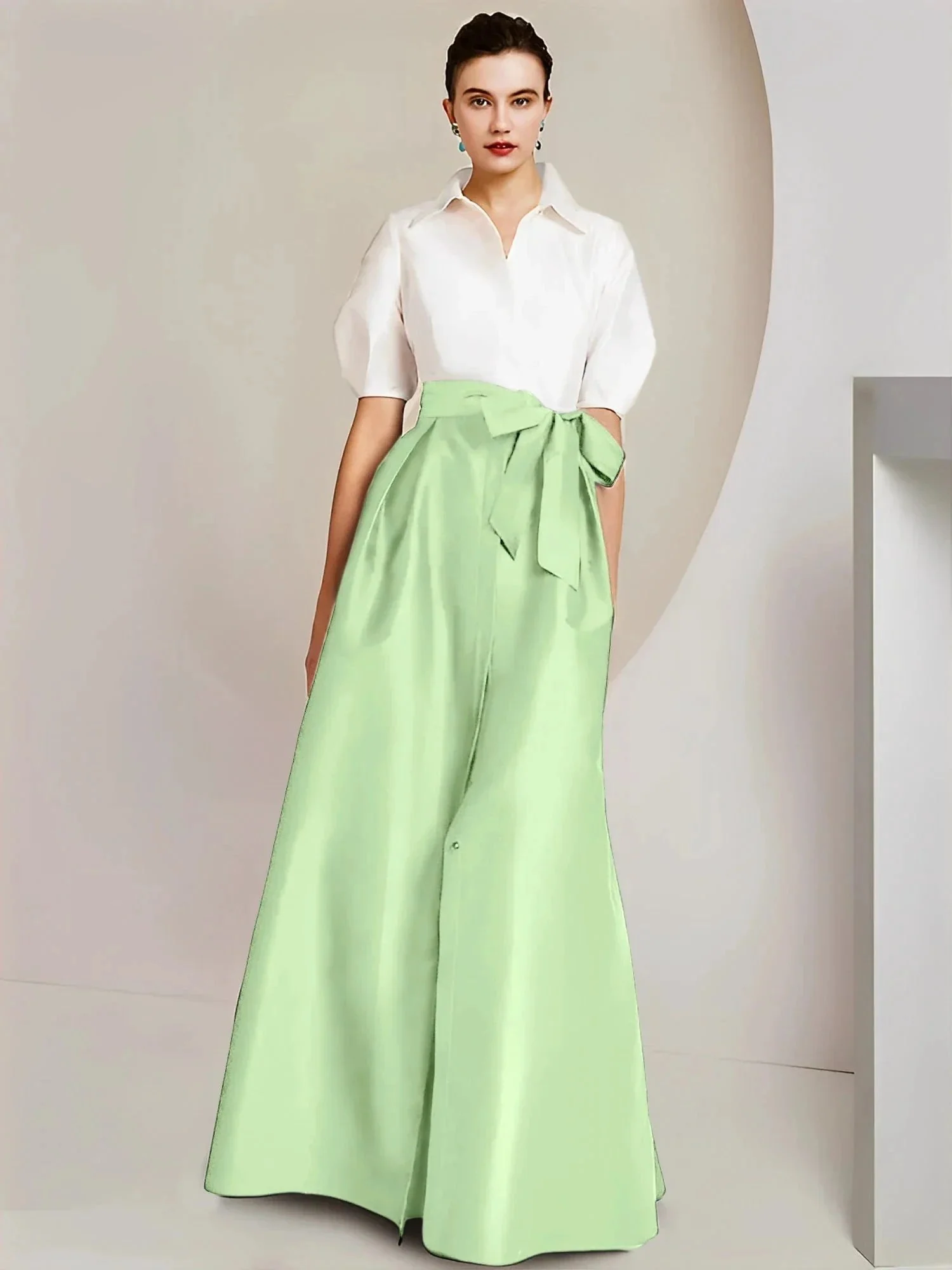 A-Line/Princess  Shirt Collar Short Sleeves 2 pieces Mother Of The Bride Dresses - Image 39