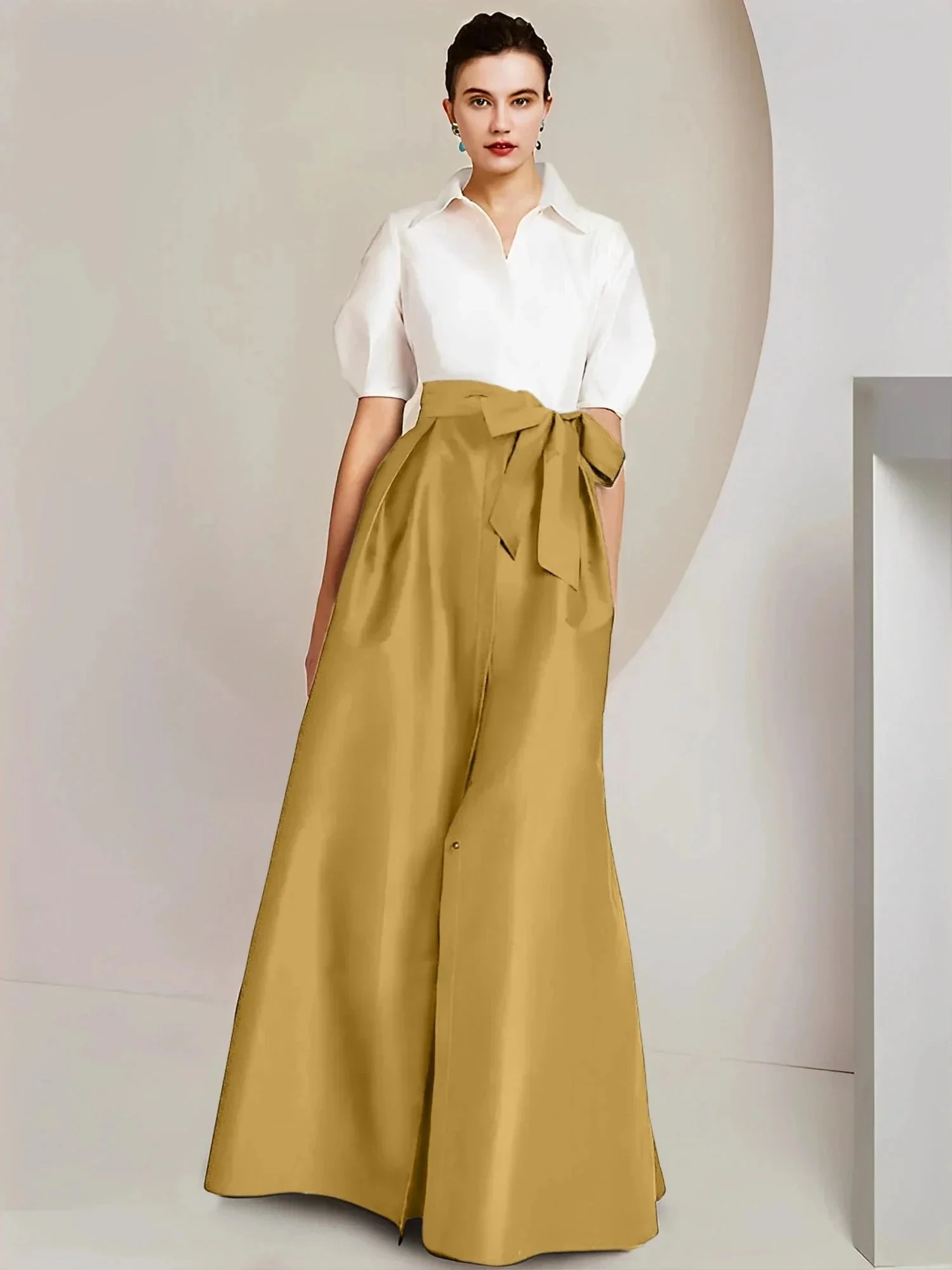A-Line/Princess  Shirt Collar Short Sleeves 2 pieces Mother Of The Bride Dresses - Image 42