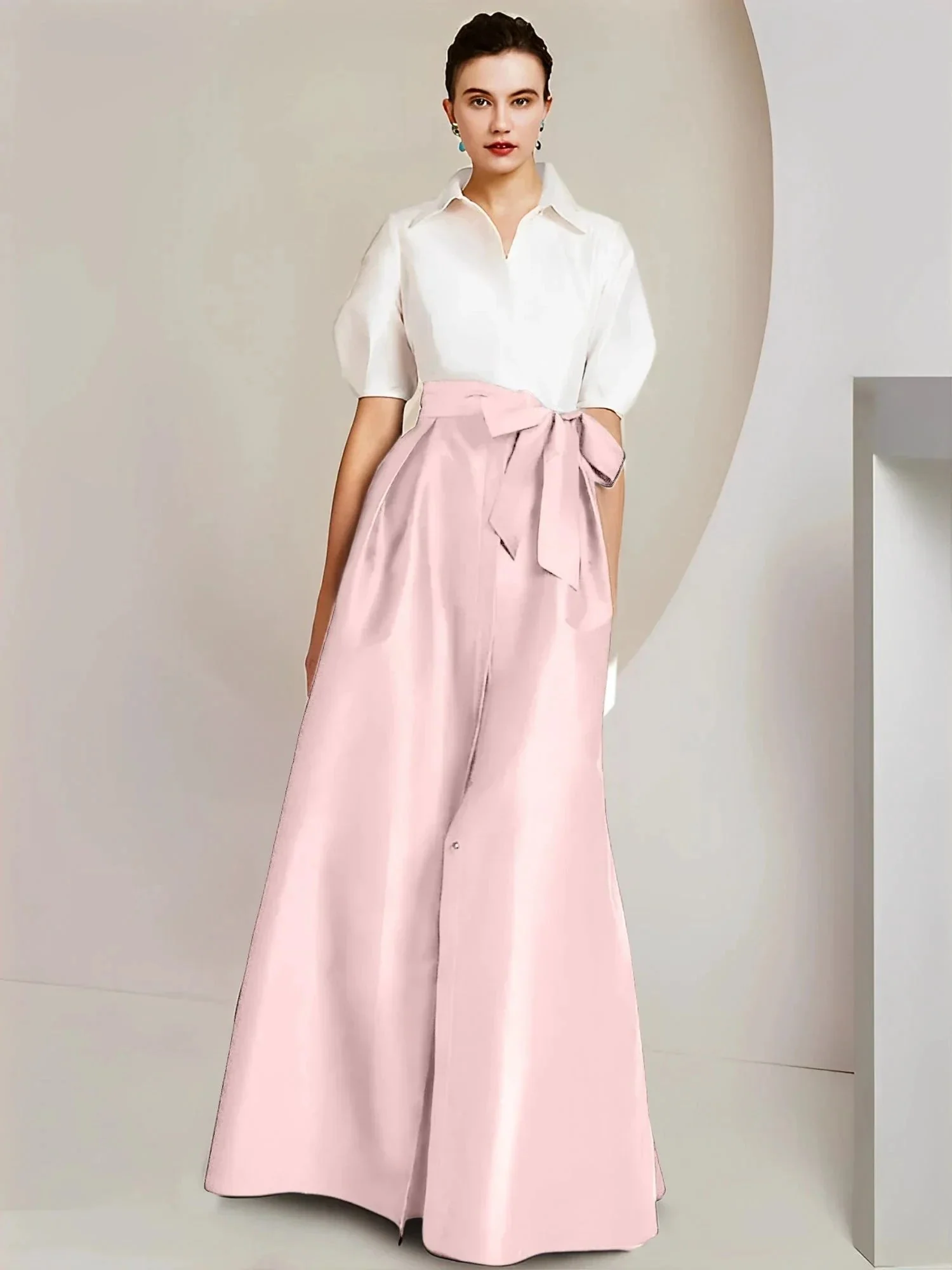 A-Line/Princess  Shirt Collar Short Sleeves 2 pieces Mother Of The Bride Dresses - Image 51