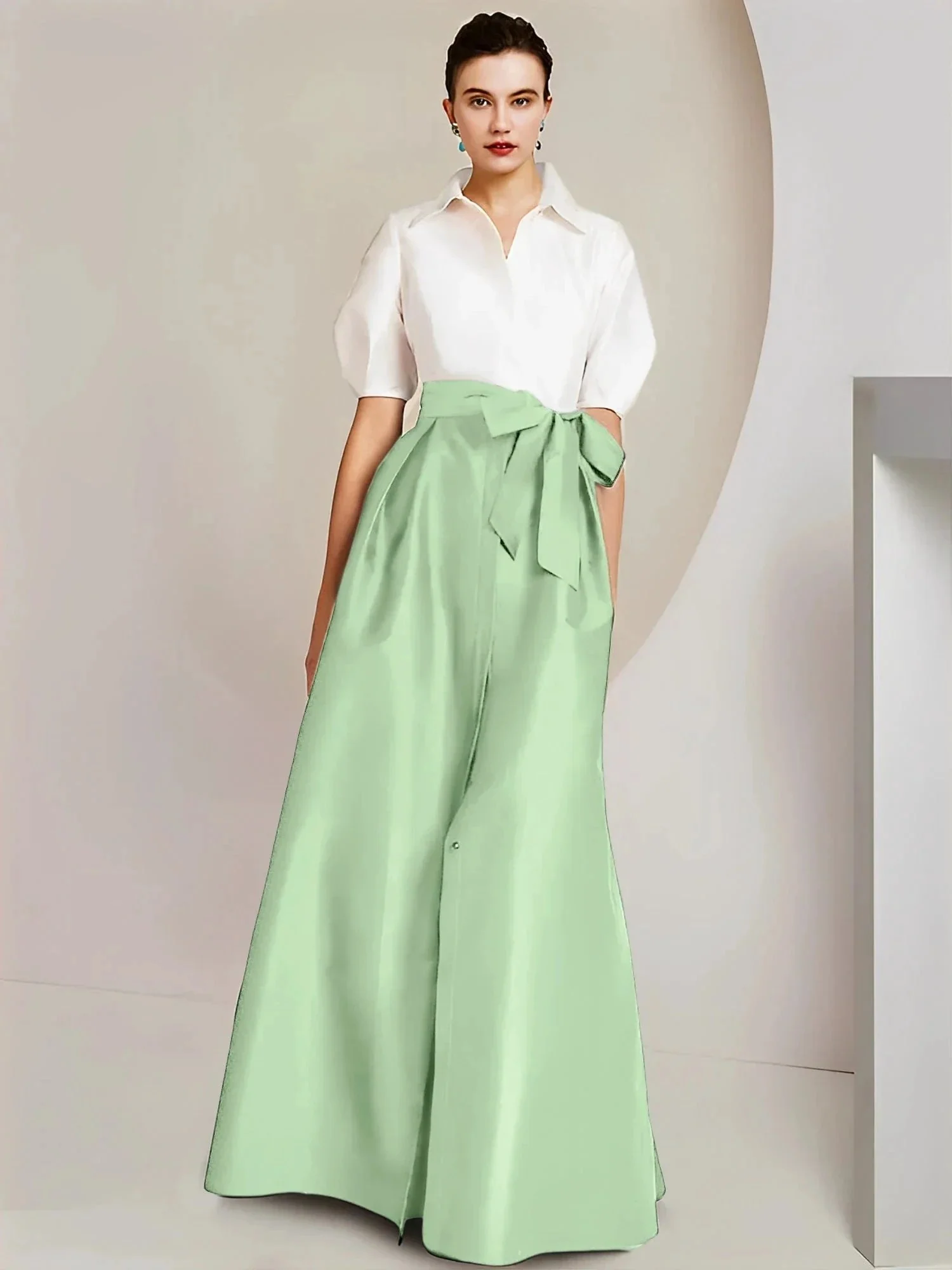 A-Line/Princess  Shirt Collar Short Sleeves 2 pieces Mother Of The Bride Dresses - Image 57