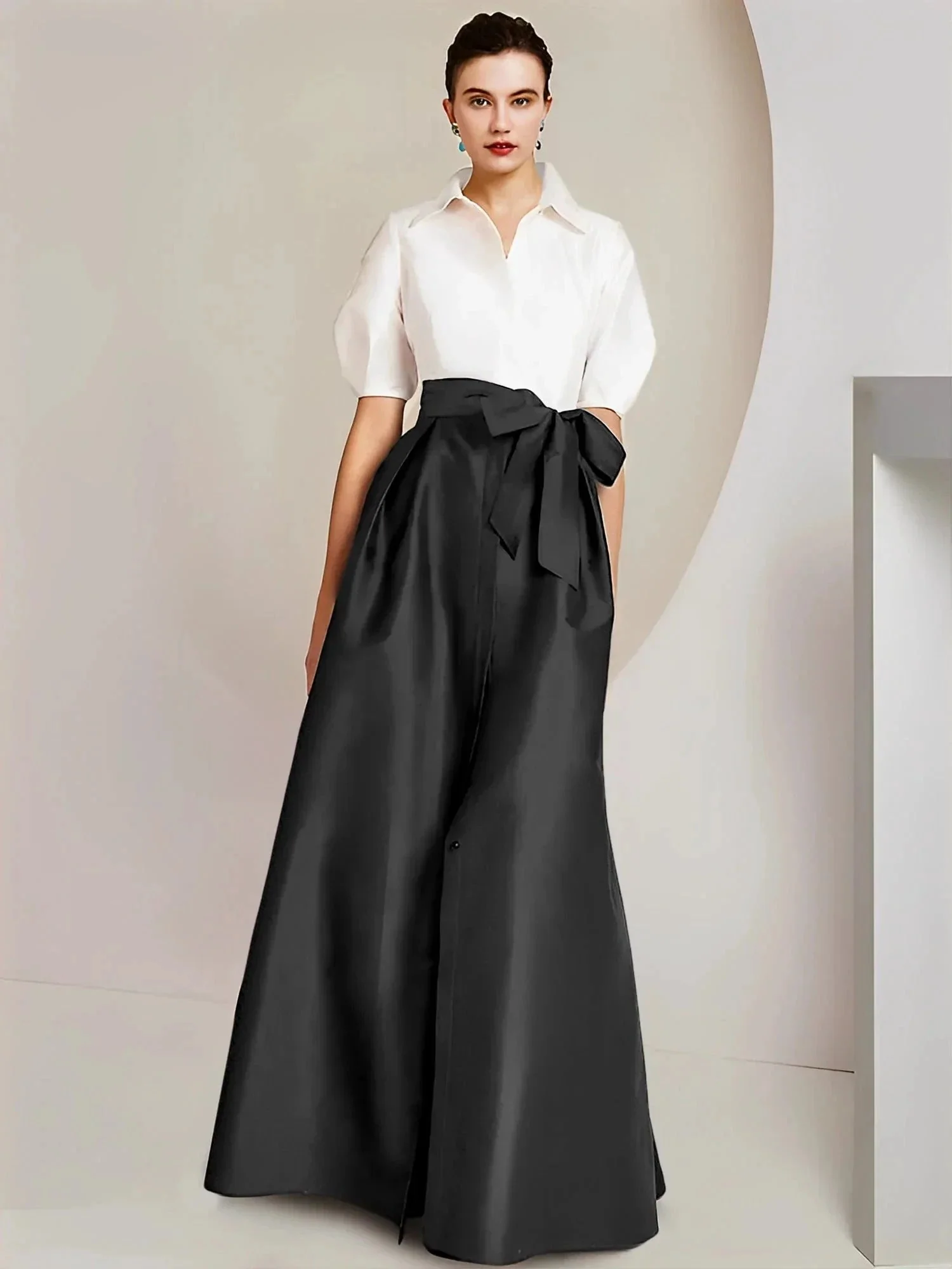 A-Line/Princess  Shirt Collar Short Sleeves 2 pieces Mother Of The Bride Dresses - Image 6