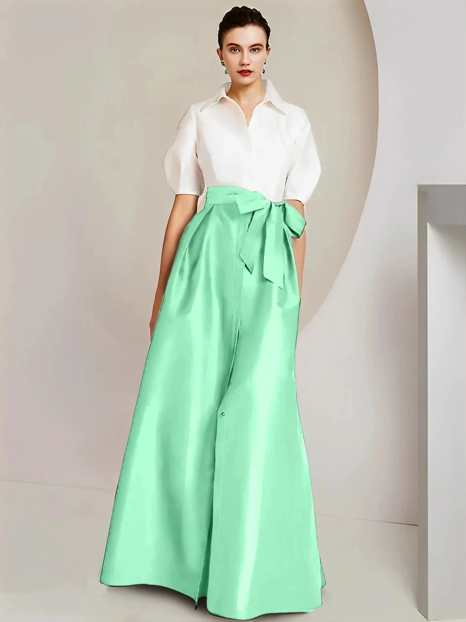 A-Line/Princess  Shirt Collar Short Sleeves 2 pieces Mother Of The Bride Dresses - Image 62