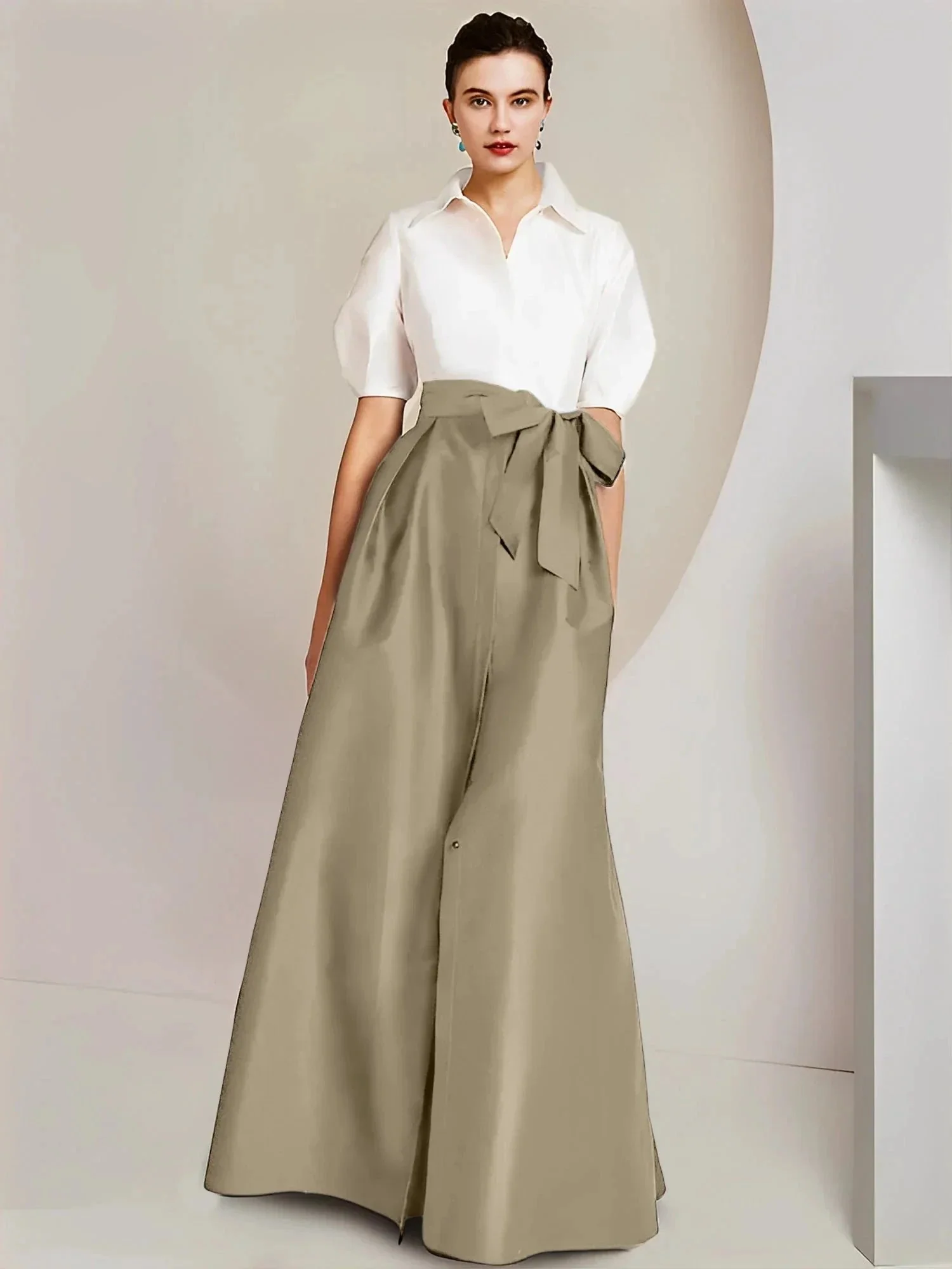 A-Line/Princess  Shirt Collar Short Sleeves 2 pieces Mother Of The Bride Dresses - Image 65