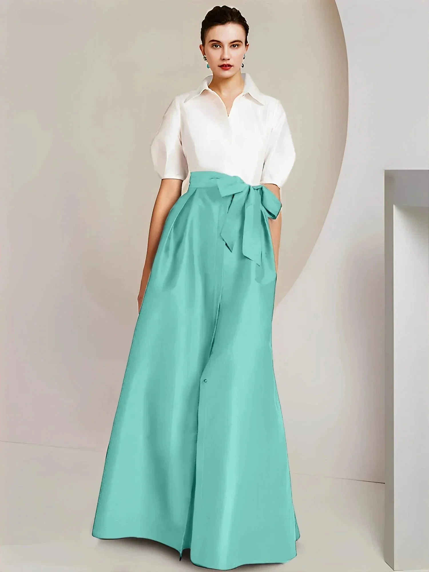 A-Line/Princess  Shirt Collar Short Sleeves 2 pieces Mother Of The Bride Dresses - Image 67