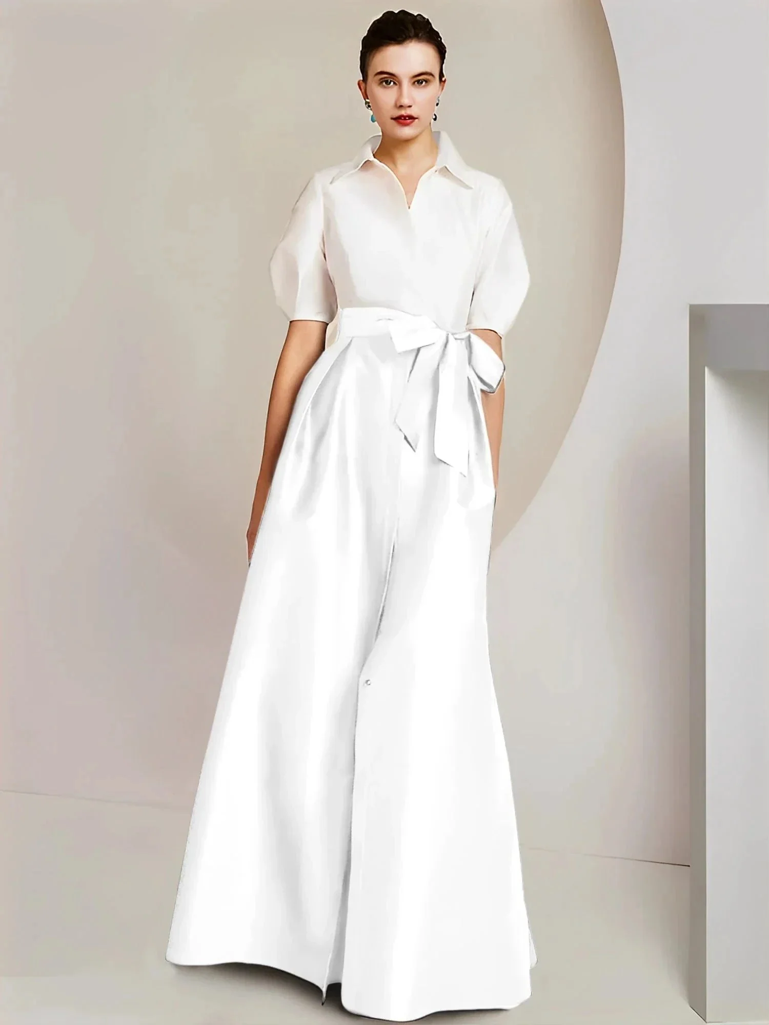 A-Line/Princess  Shirt Collar Short Sleeves 2 pieces Mother Of The Bride Dresses - Image 68