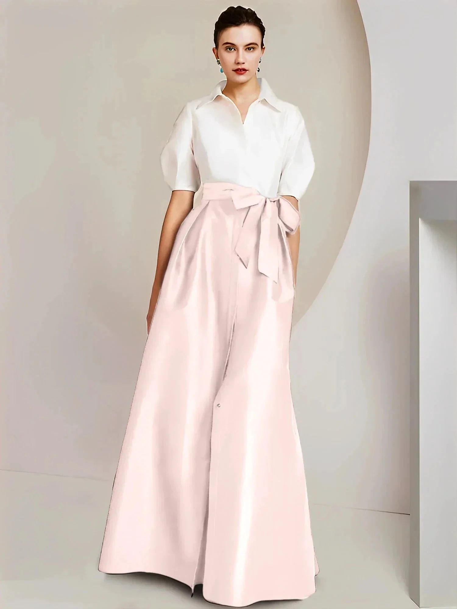 A-Line/Princess  Shirt Collar Short Sleeves 2 pieces Mother Of The Bride Dresses - Image 7