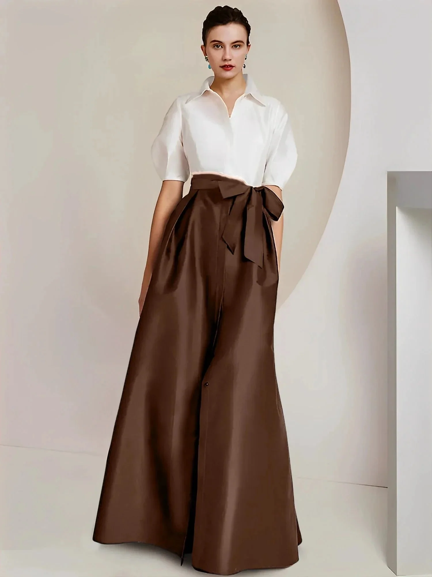 A-Line/Princess  Shirt Collar Short Sleeves 2 pieces Mother Of The Bride Dresses - Image 8