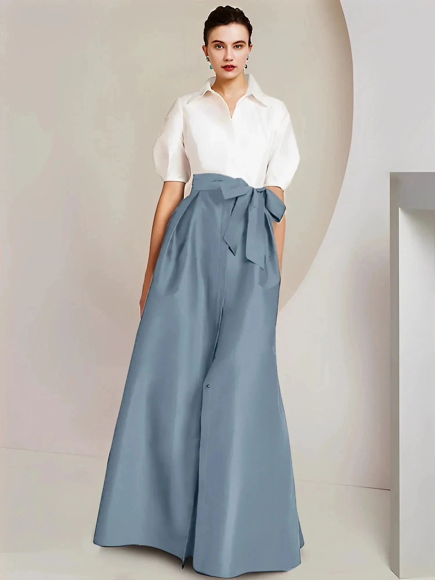 A-Line/Princess  Shirt Collar Short Sleeves 2 pieces Mother Of The Bride Dresses - Image 83