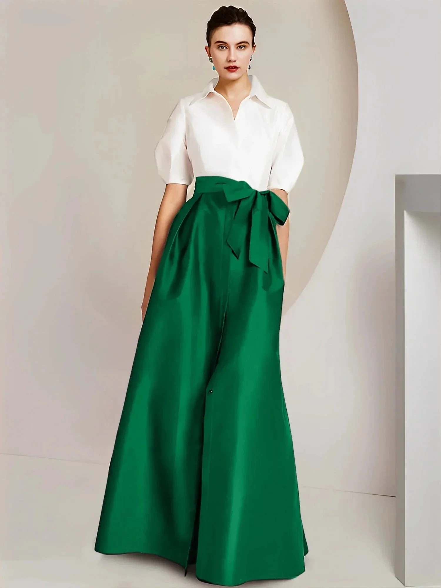 A-Line/Princess  Shirt Collar Short Sleeves 2 pieces Mother Of The Bride Dresses - Image 87