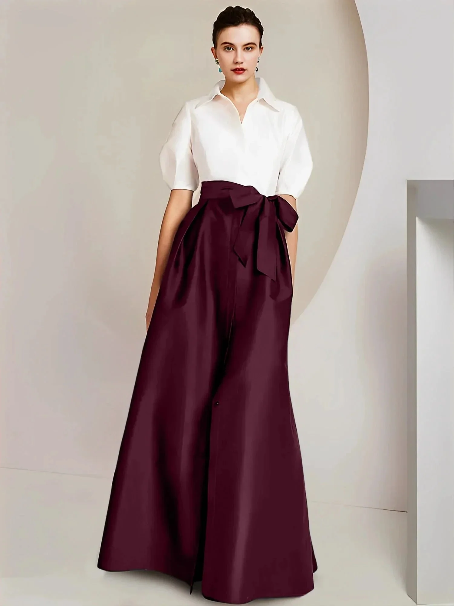 A-Line/Princess  Shirt Collar Short Sleeves 2 pieces Mother Of The Bride Dresses - Image 9