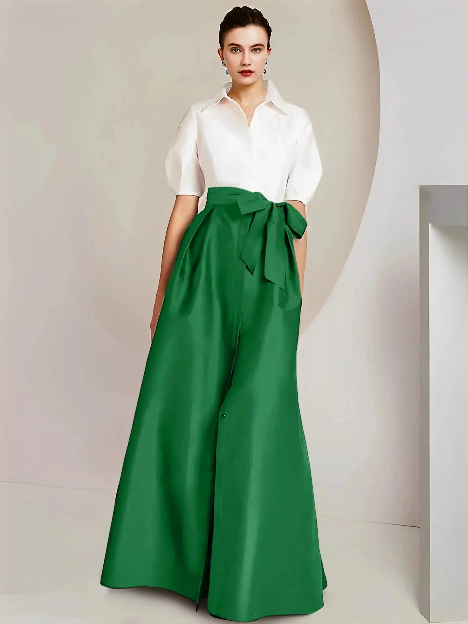 A-Line/Princess  Shirt Collar Short Sleeves 2 pieces Mother Of The Bride Dresses - Image 94
