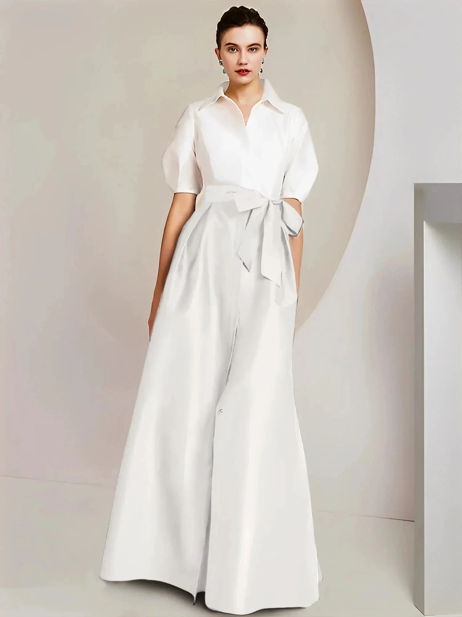 A-Line/Princess  Shirt Collar Short Sleeves 2 pieces Mother Of The Bride Dresses - Image 96