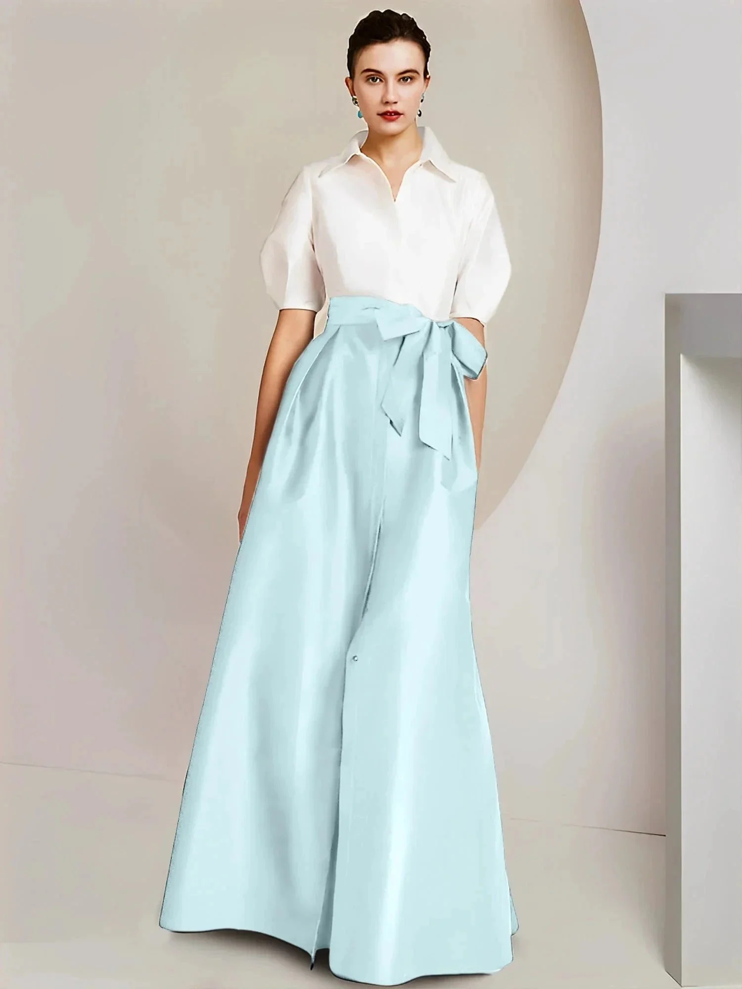 A-Line/Princess  Shirt Collar Short Sleeves 2 pieces Mother Of The Bride Dresses - Image 98