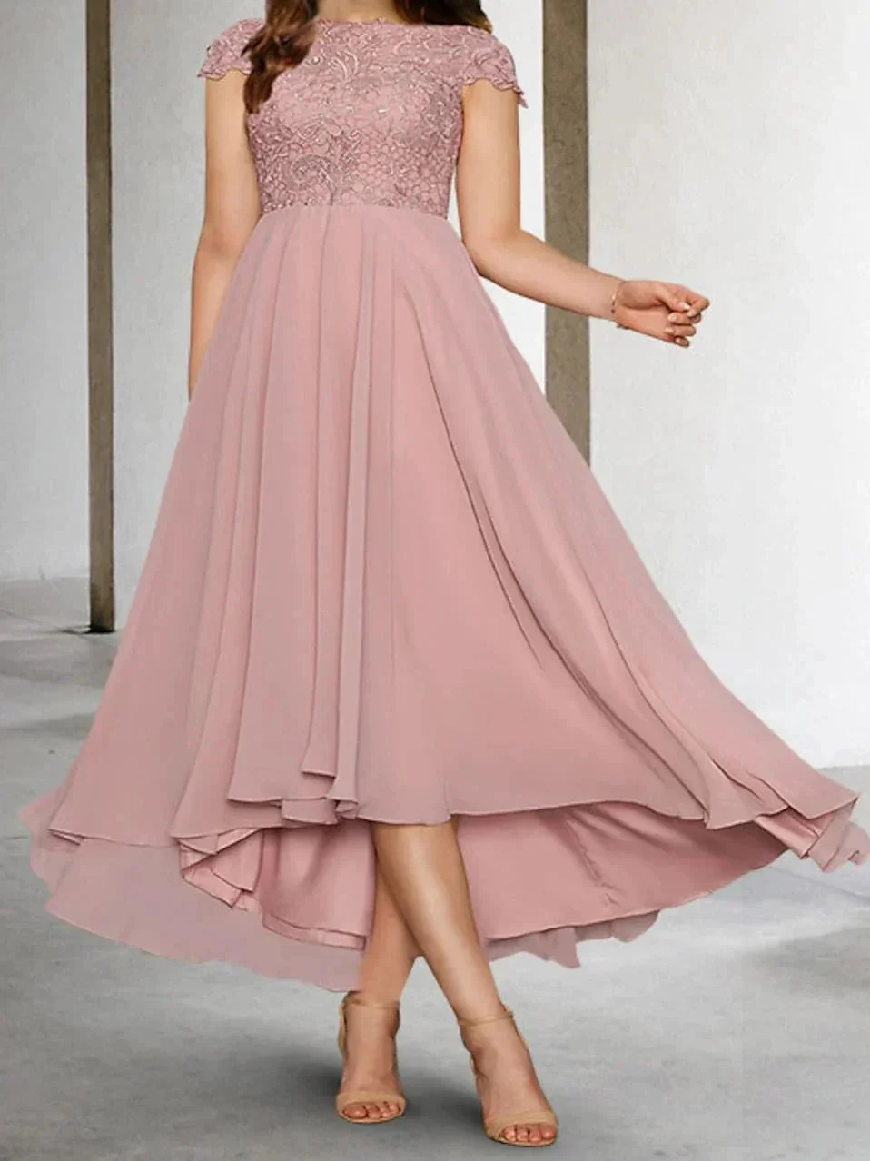 A-Line/Princess Short Sleeves Mother of the Bride Dresses with Applique - Image 3