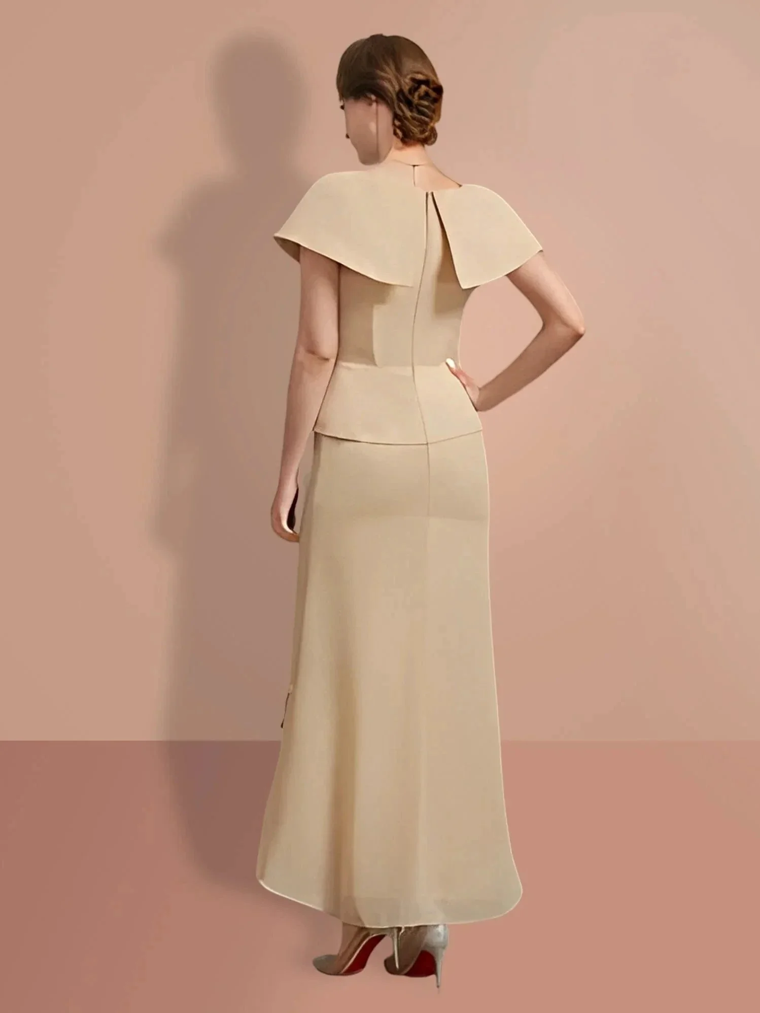 A-Line/Princess Short Sleeves V Neck Mother Of The Bride Dresses - Image 2