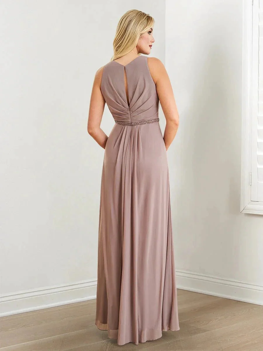A-Line/Princess Sleeveless Mother of the Bride Dresses with Beading & Wraps - Image 2