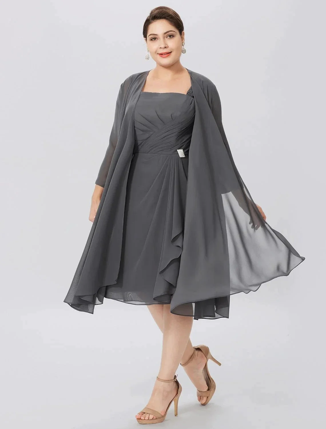 A-Line/Princess Spaghetti Straps Knee-Length Mother of the Bride Dresses - Image 5