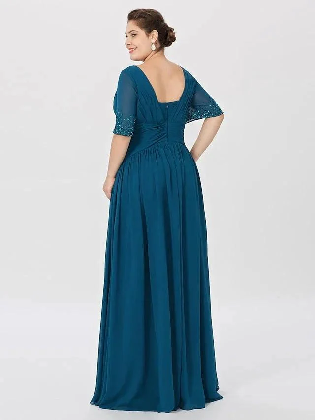 A-Line/Princess Square Neck Floor-Length Mother of the Bride Dresses - Image 2