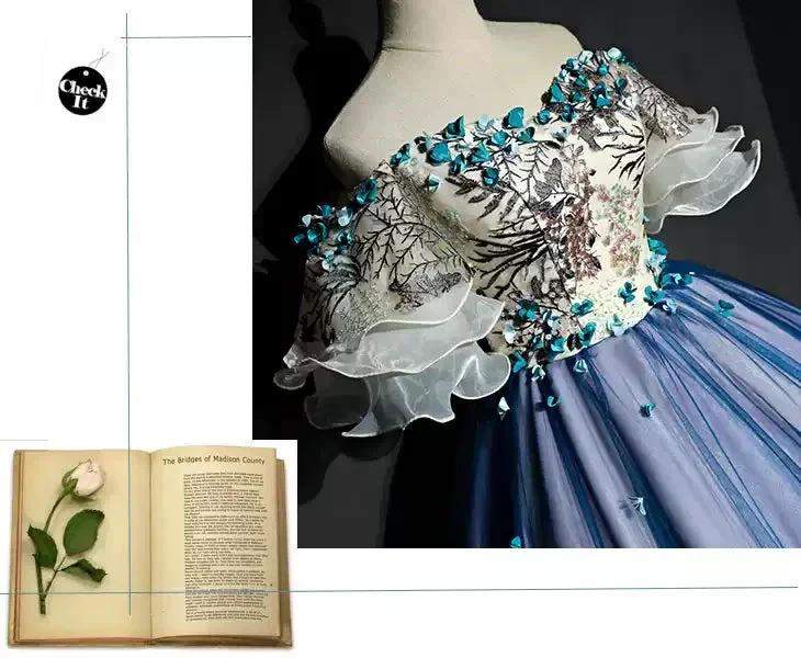 Ball Gown sweet 16 Party Long Prom Dress,Evening Dress,Charming Prom Dresses,Hand-Made Flower Prom Dress S4837 - Image 5