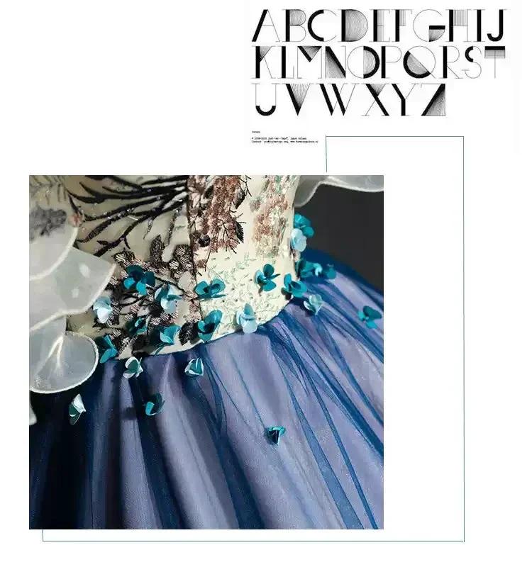 Ball Gown sweet 16 Party Long Prom Dress,Evening Dress,Charming Prom Dresses,Hand-Made Flower Prom Dress S4837 - Image 6
