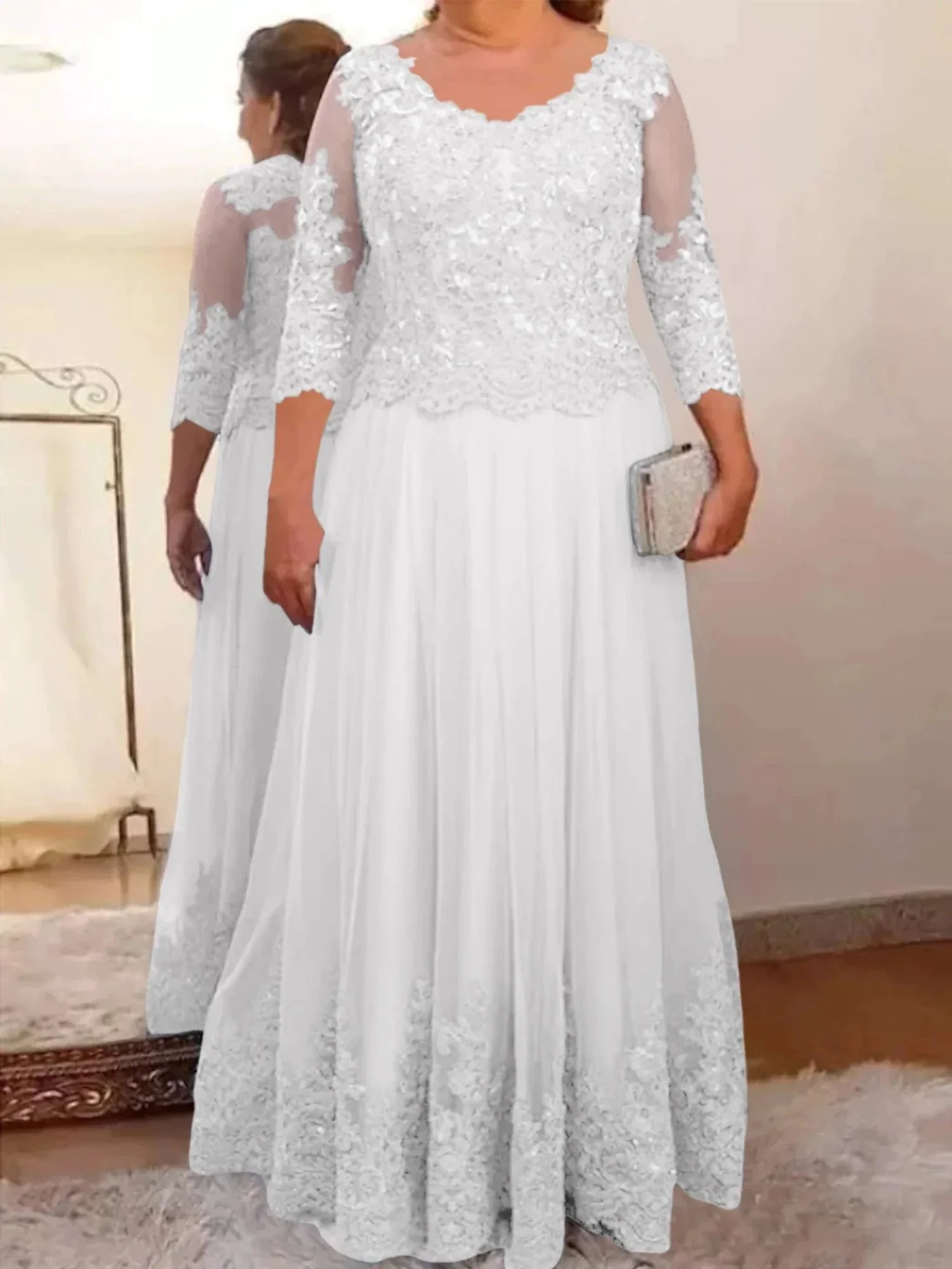 A-Line/Princess Tulle Mother of the Bride Dresses with Applique - Image 13