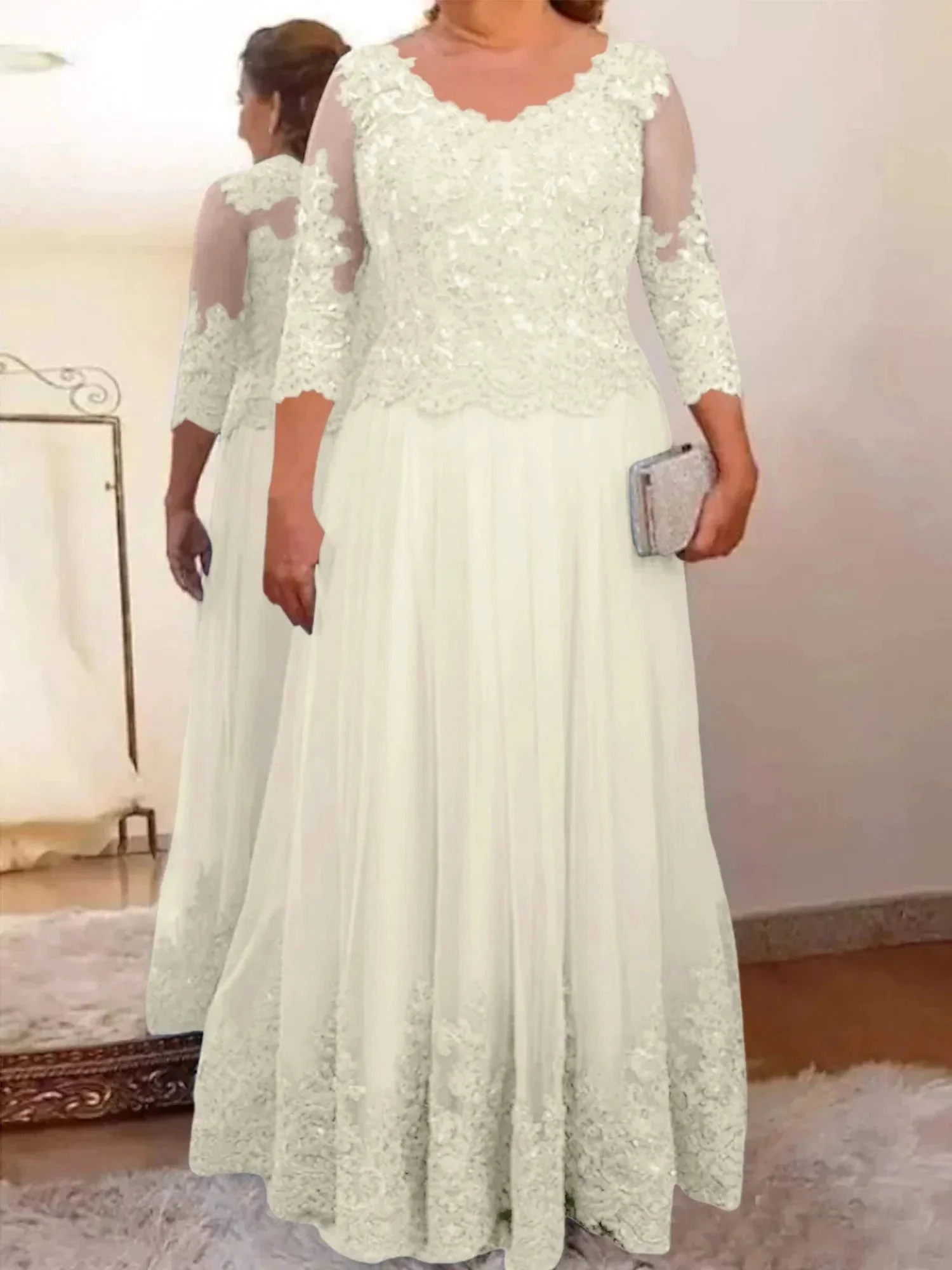 A-Line/Princess Tulle Mother of the Bride Dresses with Applique - Image 14
