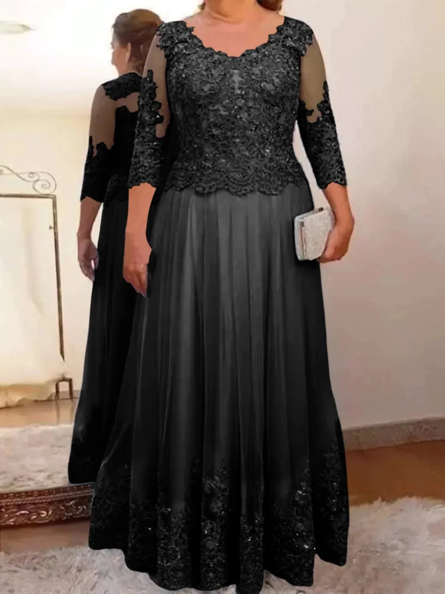 A-Line/Princess Tulle Mother of the Bride Dresses with Applique - Image 17