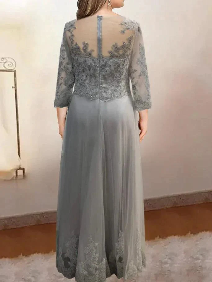 A-Line/Princess Tulle Mother of the Bride Dresses with Applique - Image 2