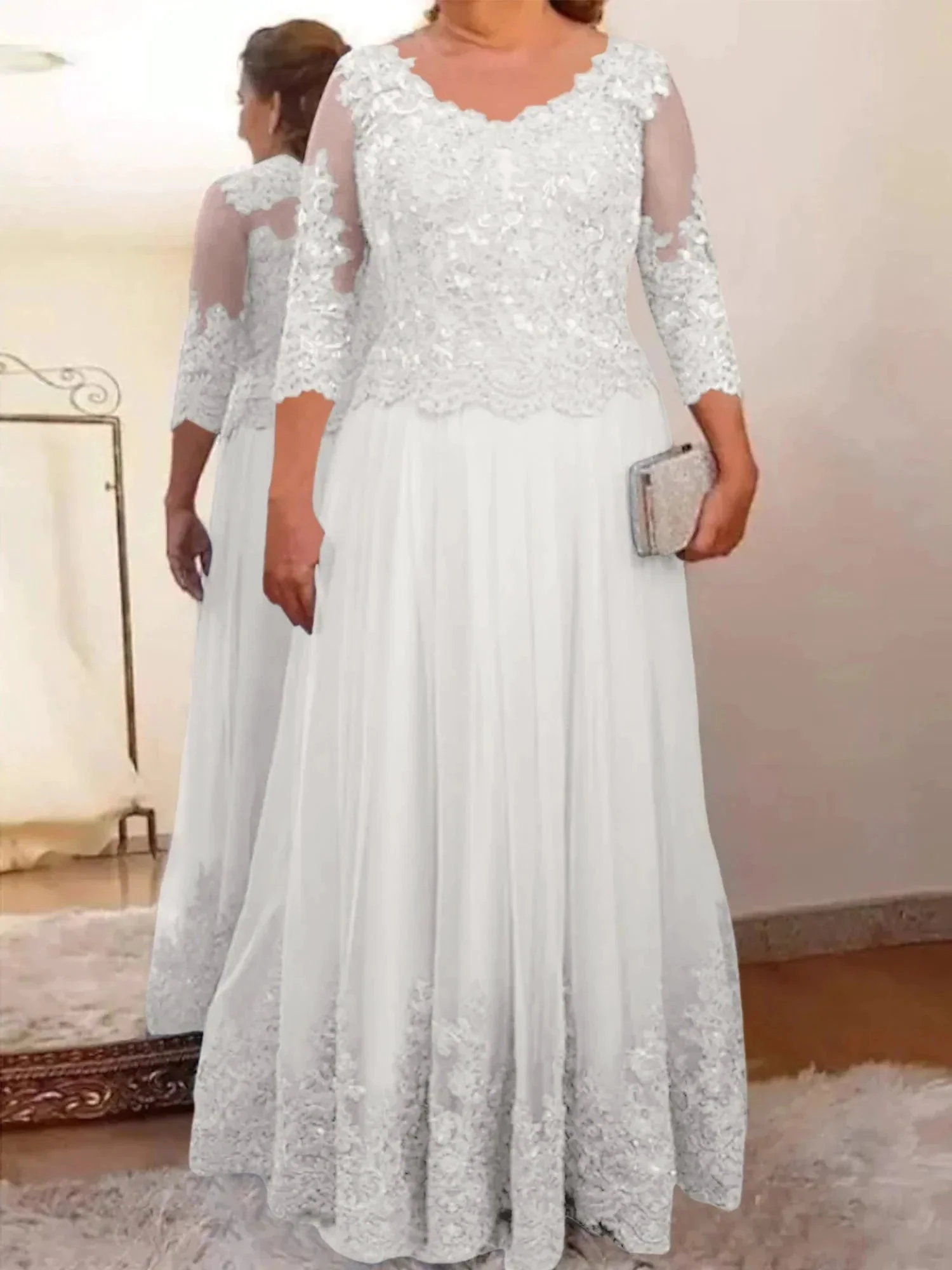 A-Line/Princess Tulle Mother of the Bride Dresses with Applique - Image 21