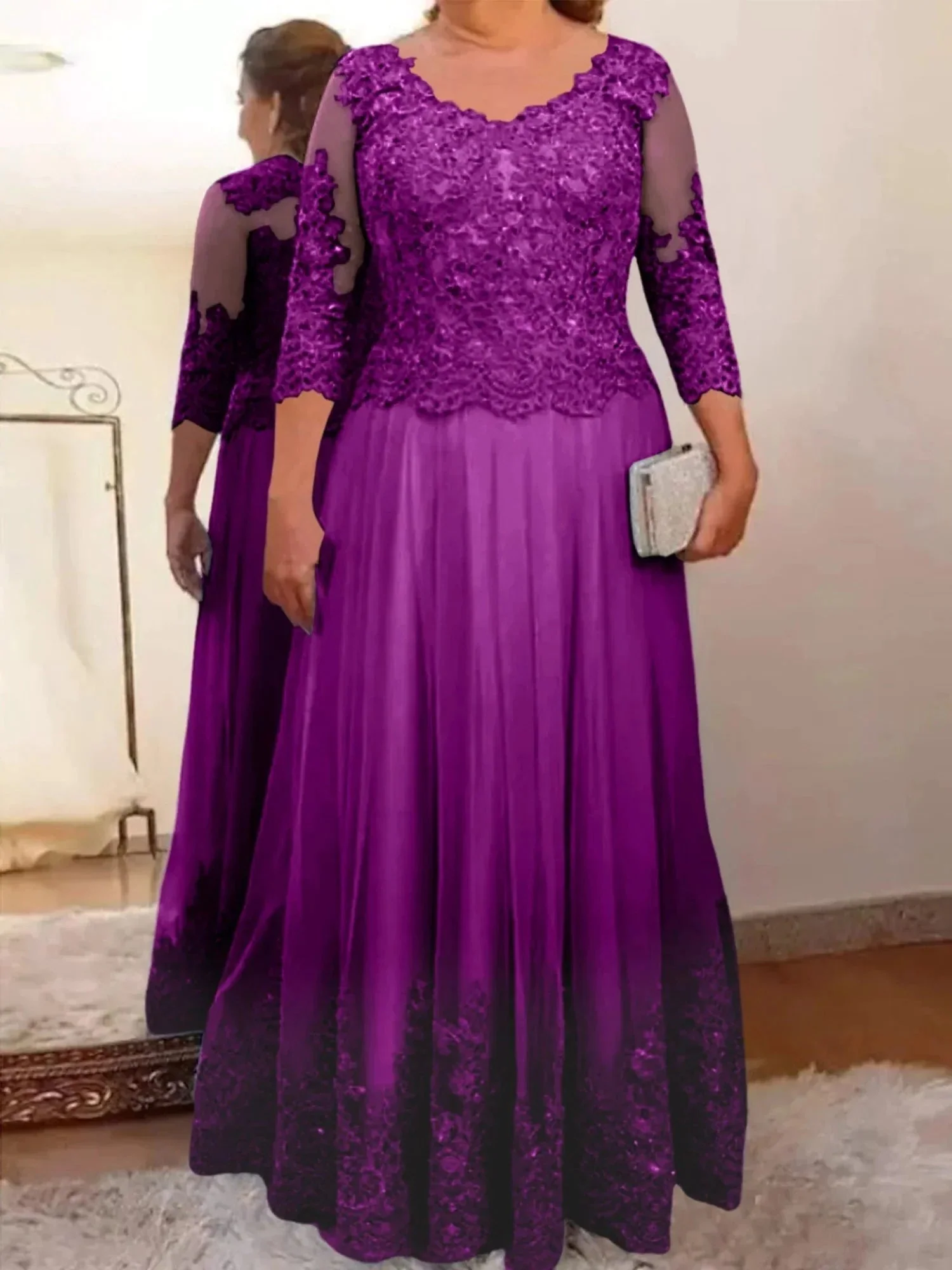 A-Line/Princess Tulle Mother of the Bride Dresses with Applique - Image 23