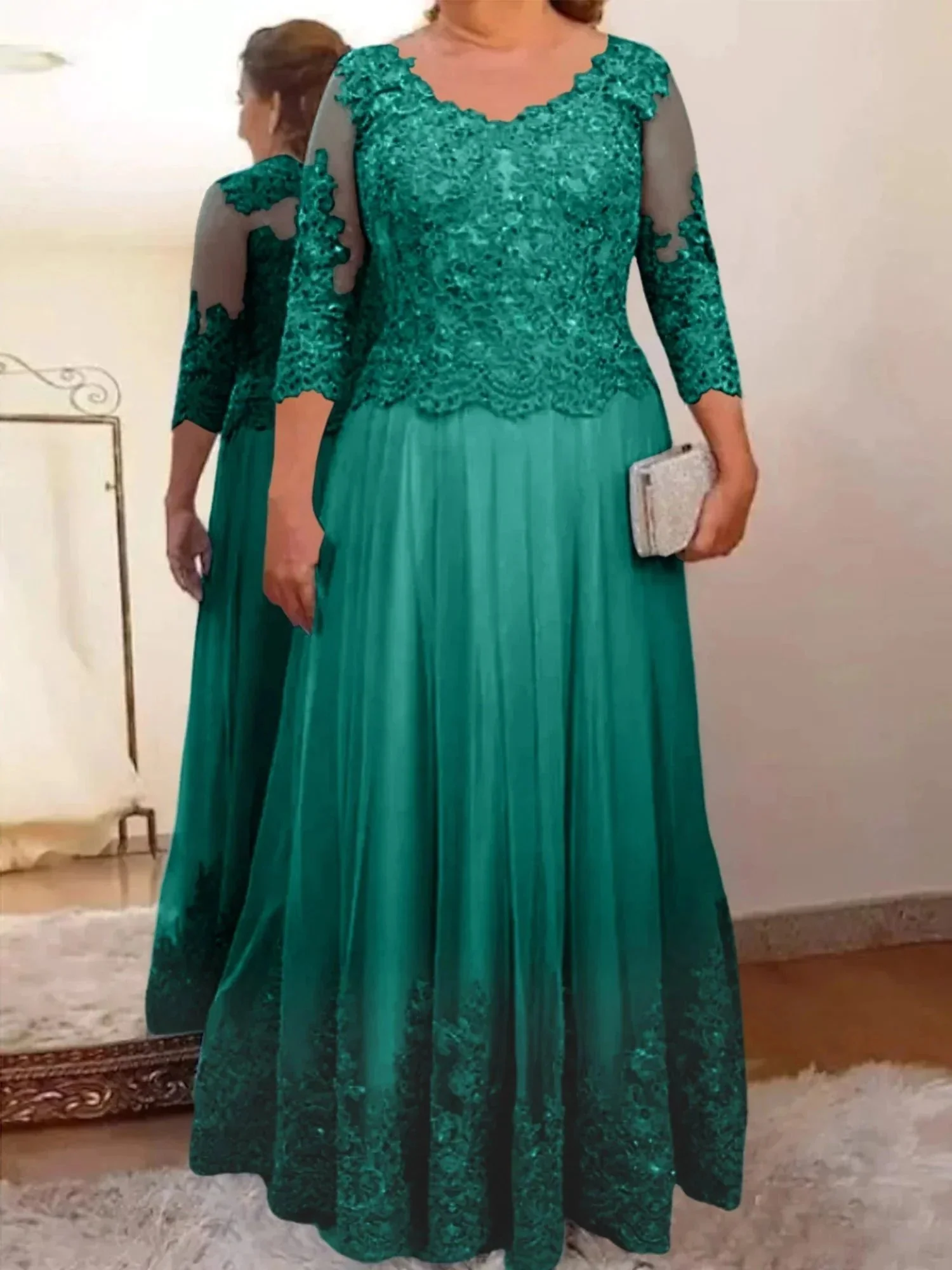 A-Line/Princess Tulle Mother of the Bride Dresses with Applique - Image 24