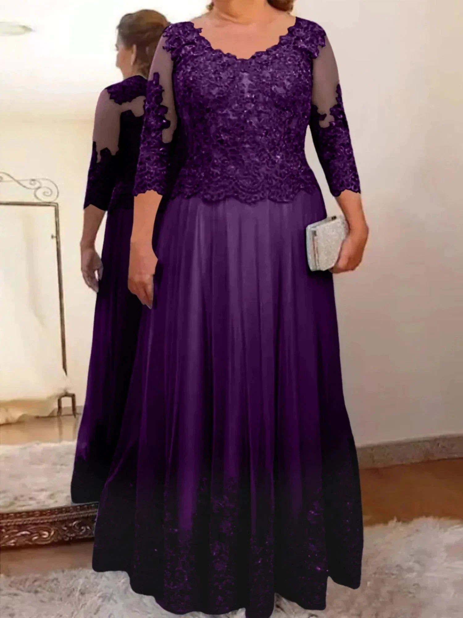 A-Line/Princess Tulle Mother of the Bride Dresses with Applique - Image 25