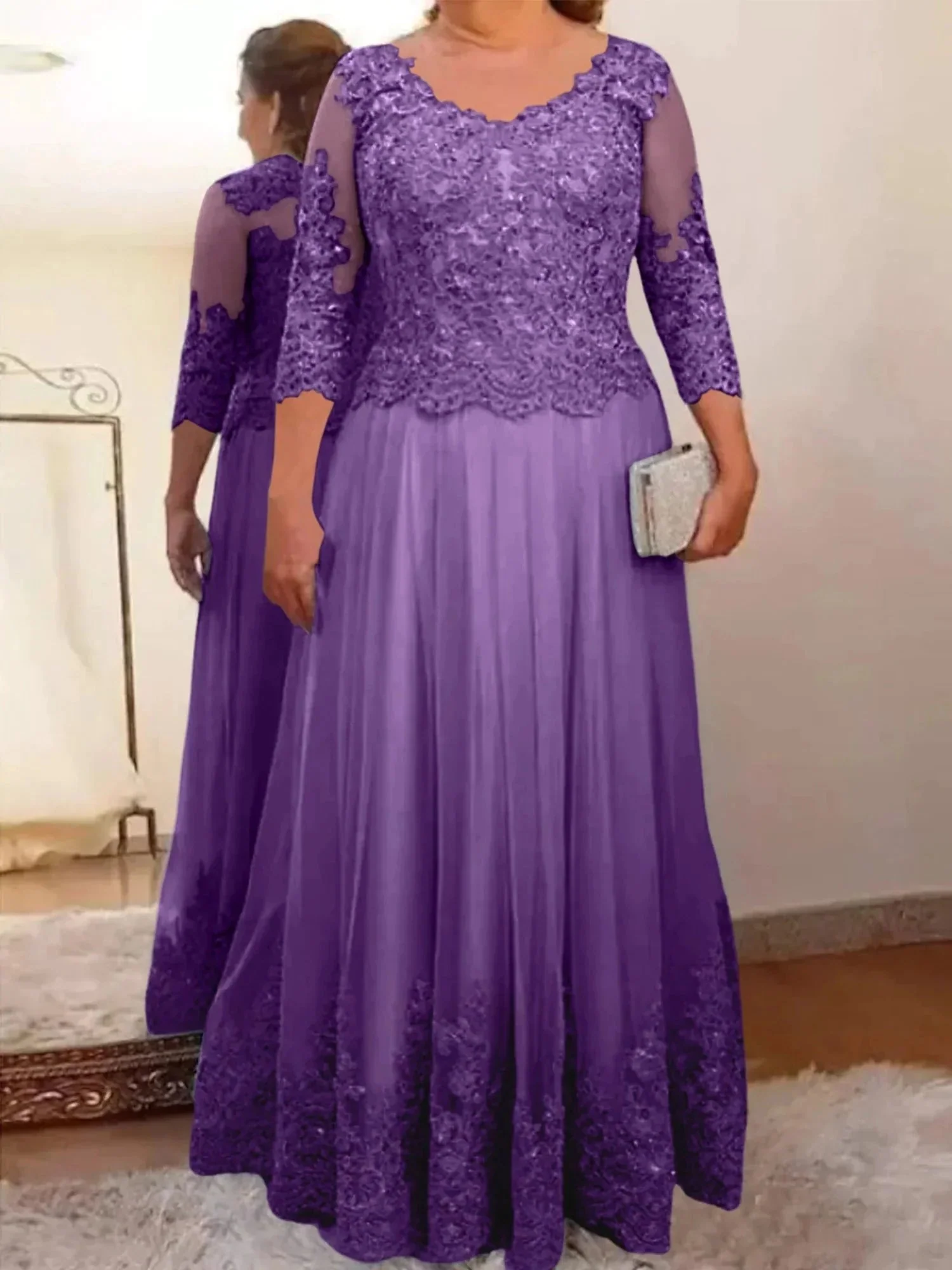 A-Line/Princess Tulle Mother of the Bride Dresses with Applique - Image 26